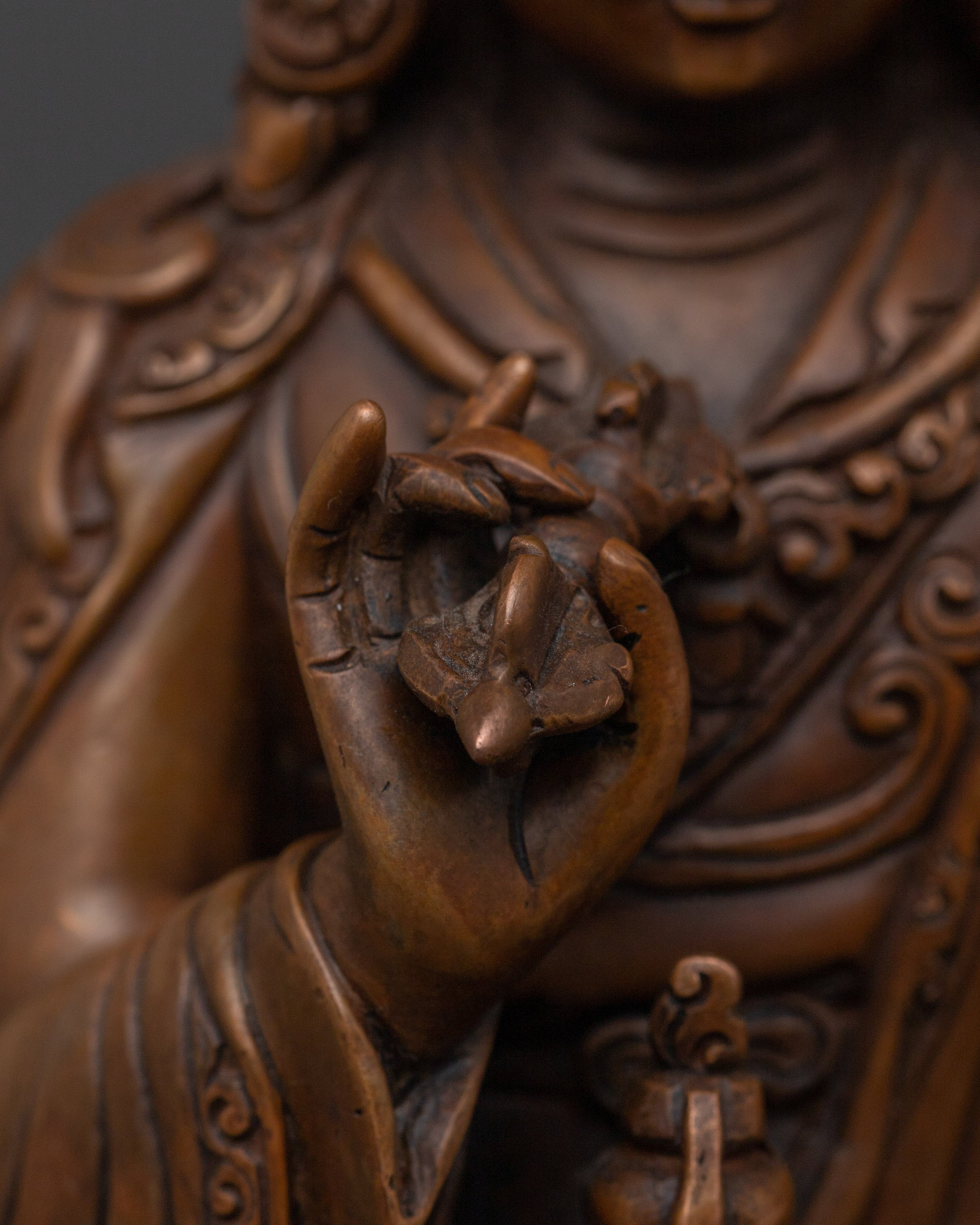 Buddhist Ritual Figurine of Guru Rinpoche | Lotus Born Master of Tibetan Buddhism