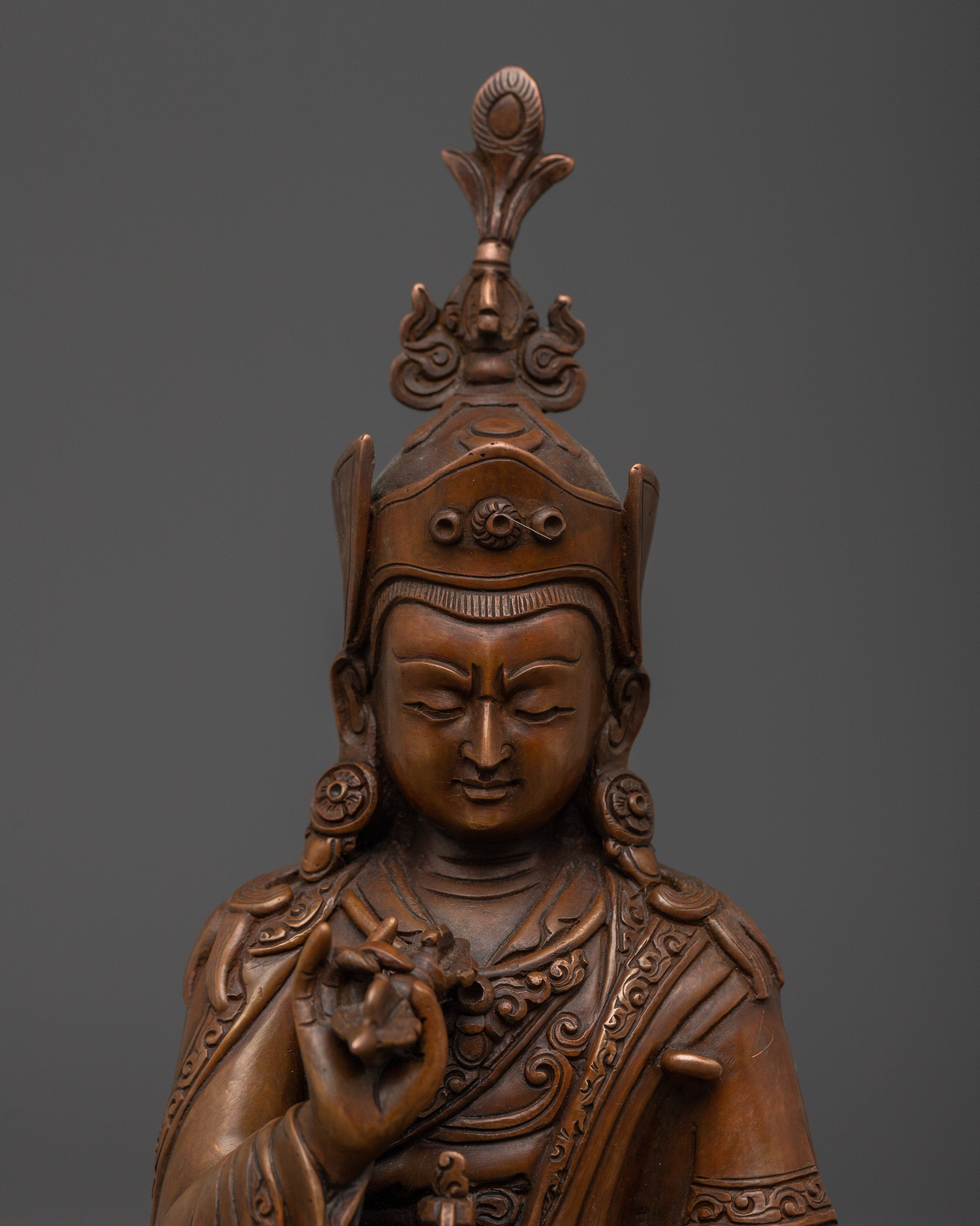 Buddhist Ritual Figurine of Guru Rinpoche | Lotus Born Master of Tibetan Buddhism