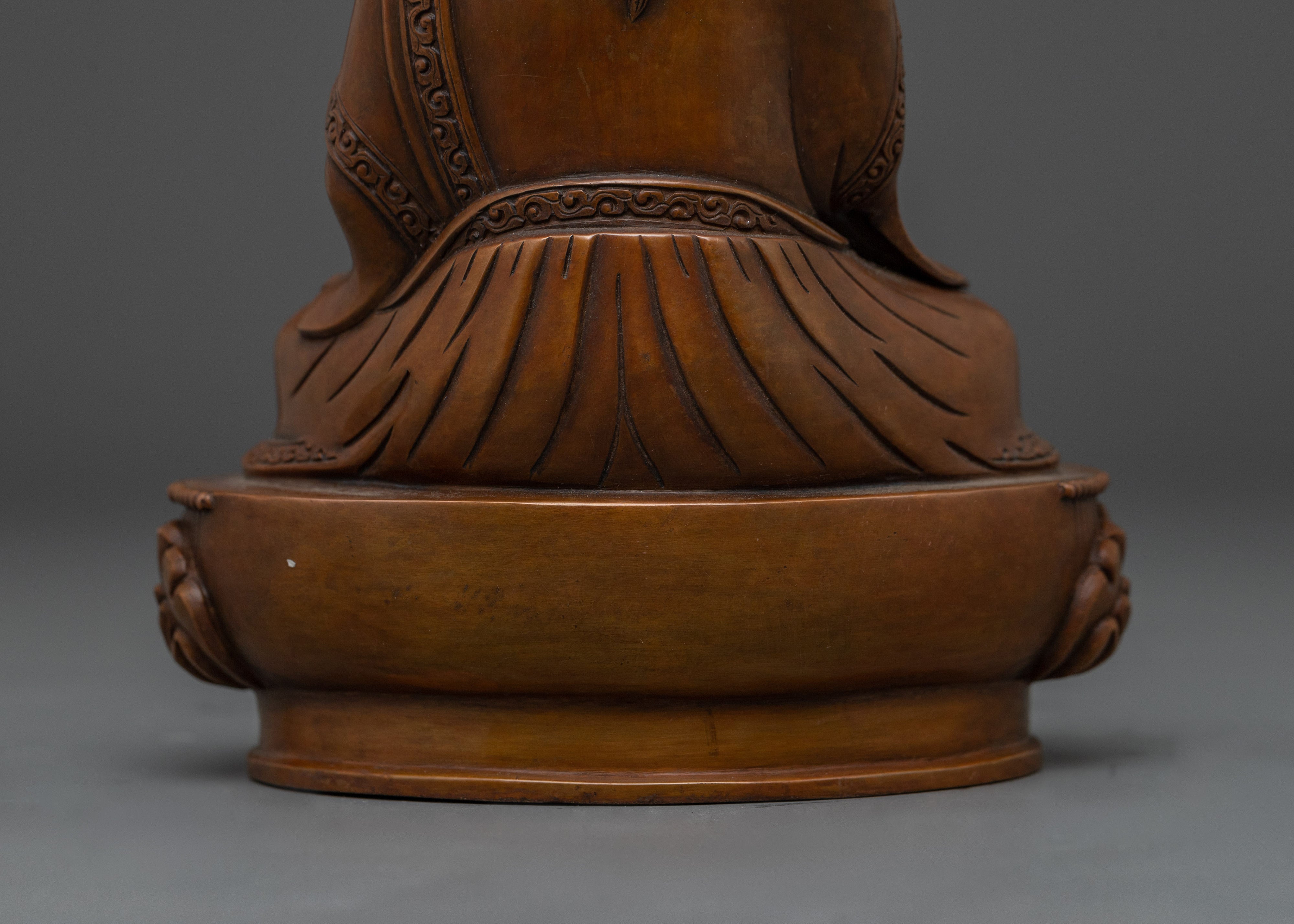 Buddhist Ritual Figurine of Guru Rinpoche | Lotus Born Master of Tibetan Buddhism