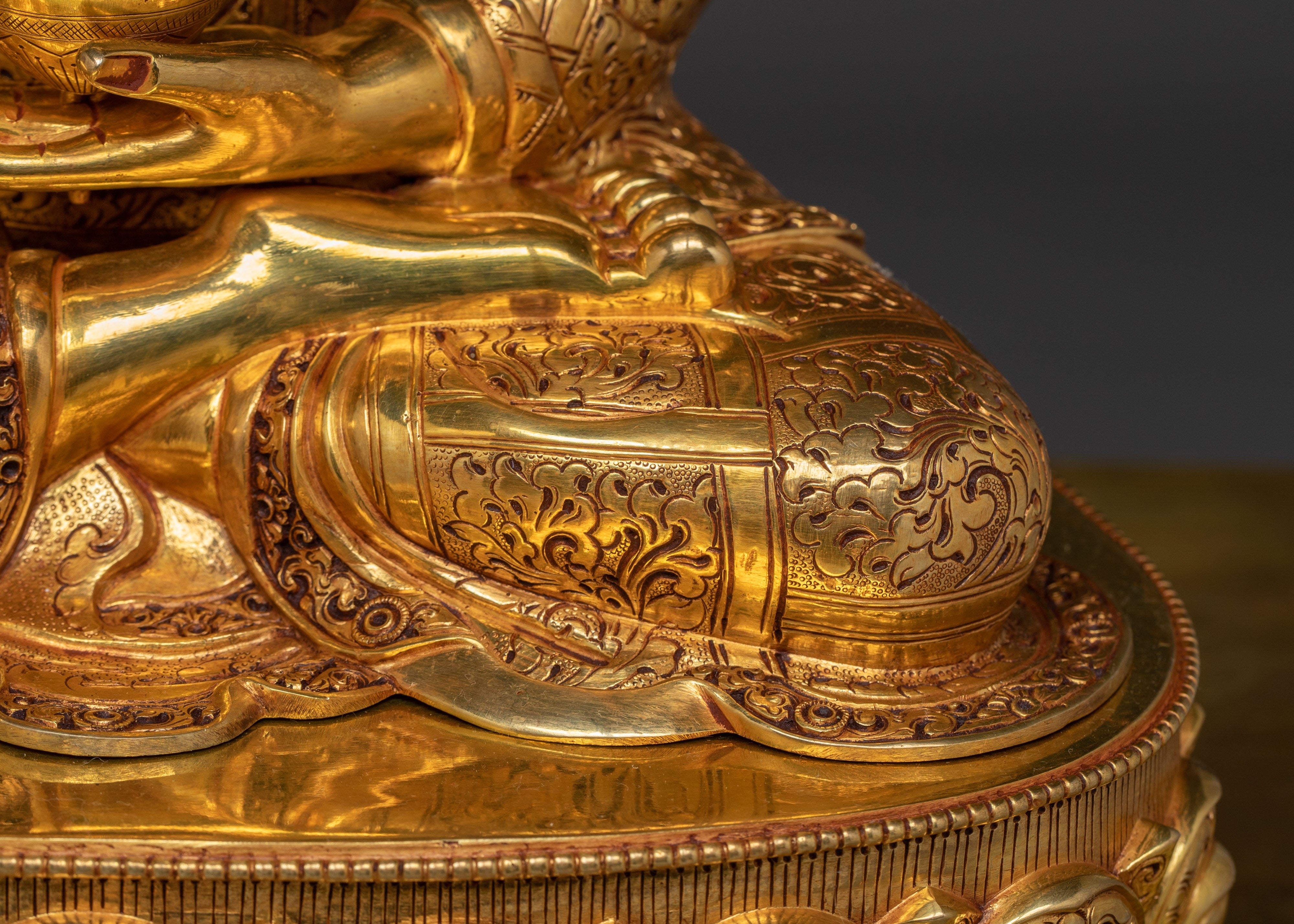 Majestic Shakyamuni Buddha on Throne Statue | Gautama Buddha - Dharma Teacher