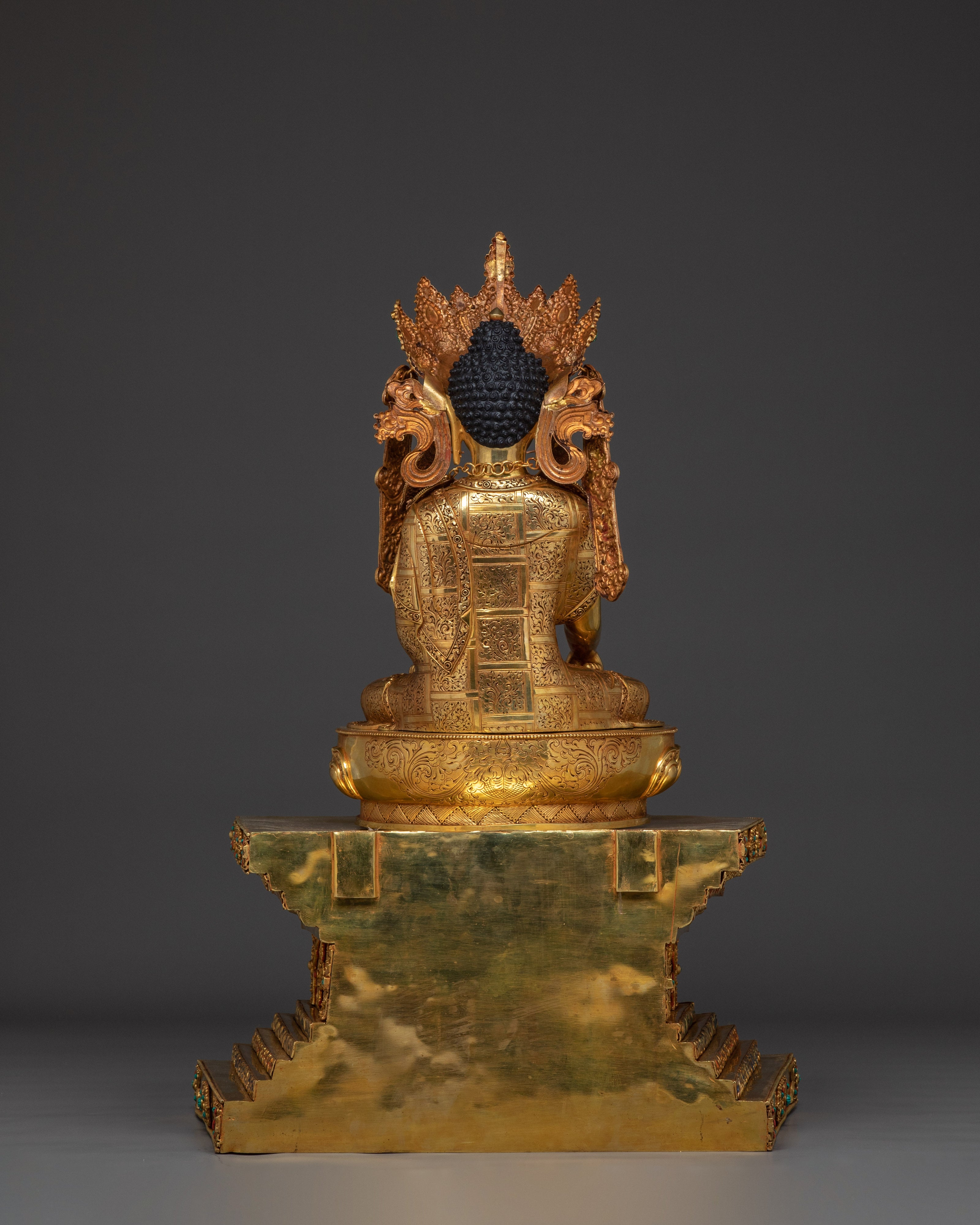 Majestic Shakyamuni Buddha on Throne Statue | Gautama Buddha - Dharma Teacher