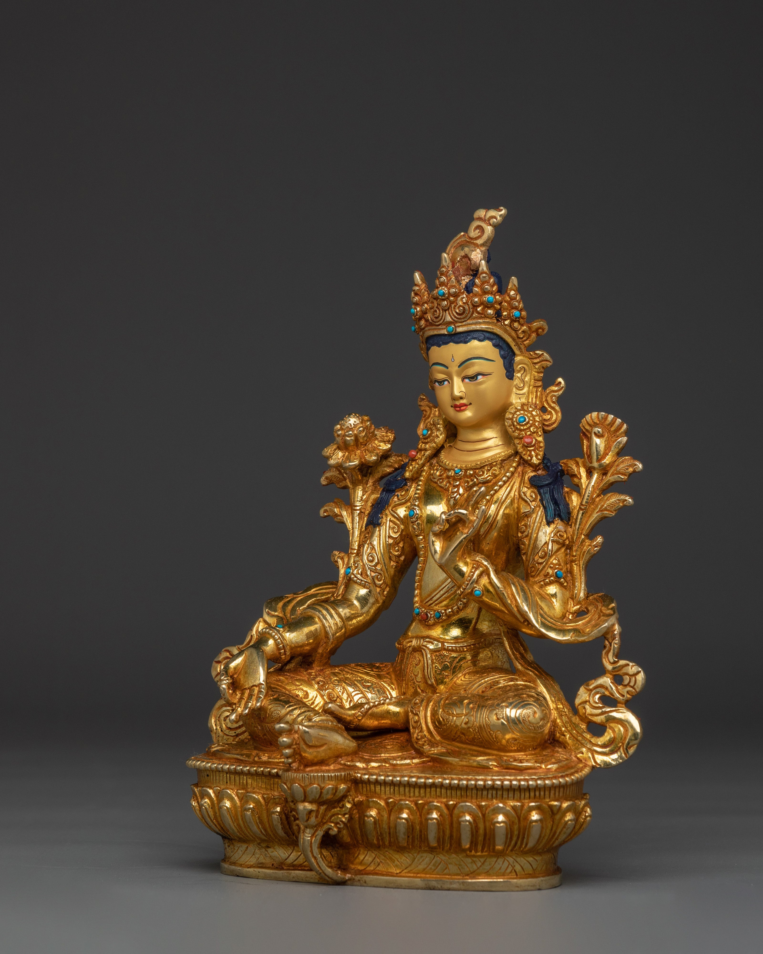 Tibetan Buddhist Green Tara Sculpture | Goddess of Protection