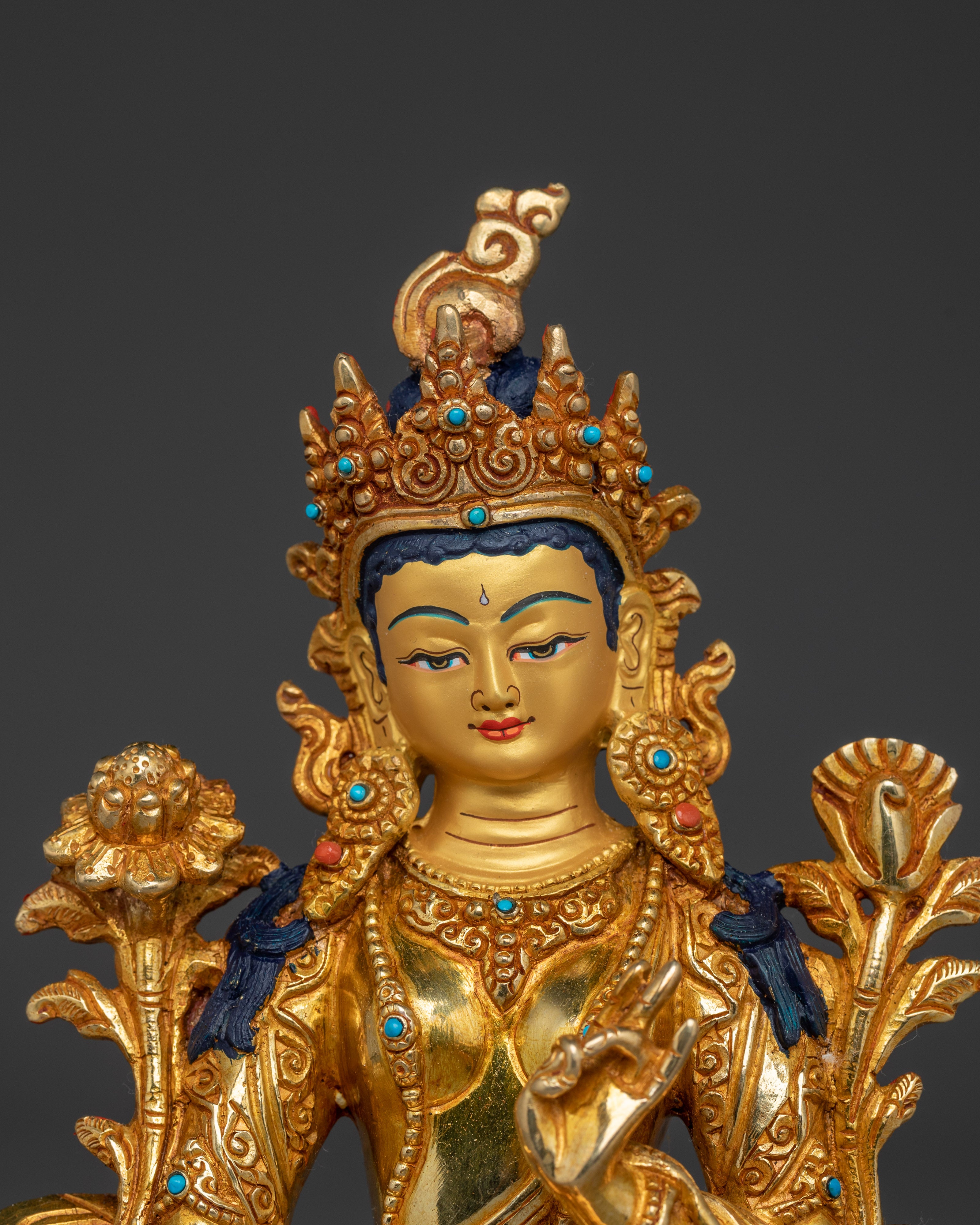 Tibetan Buddhist Green Tara Sculpture | Goddess of Protection