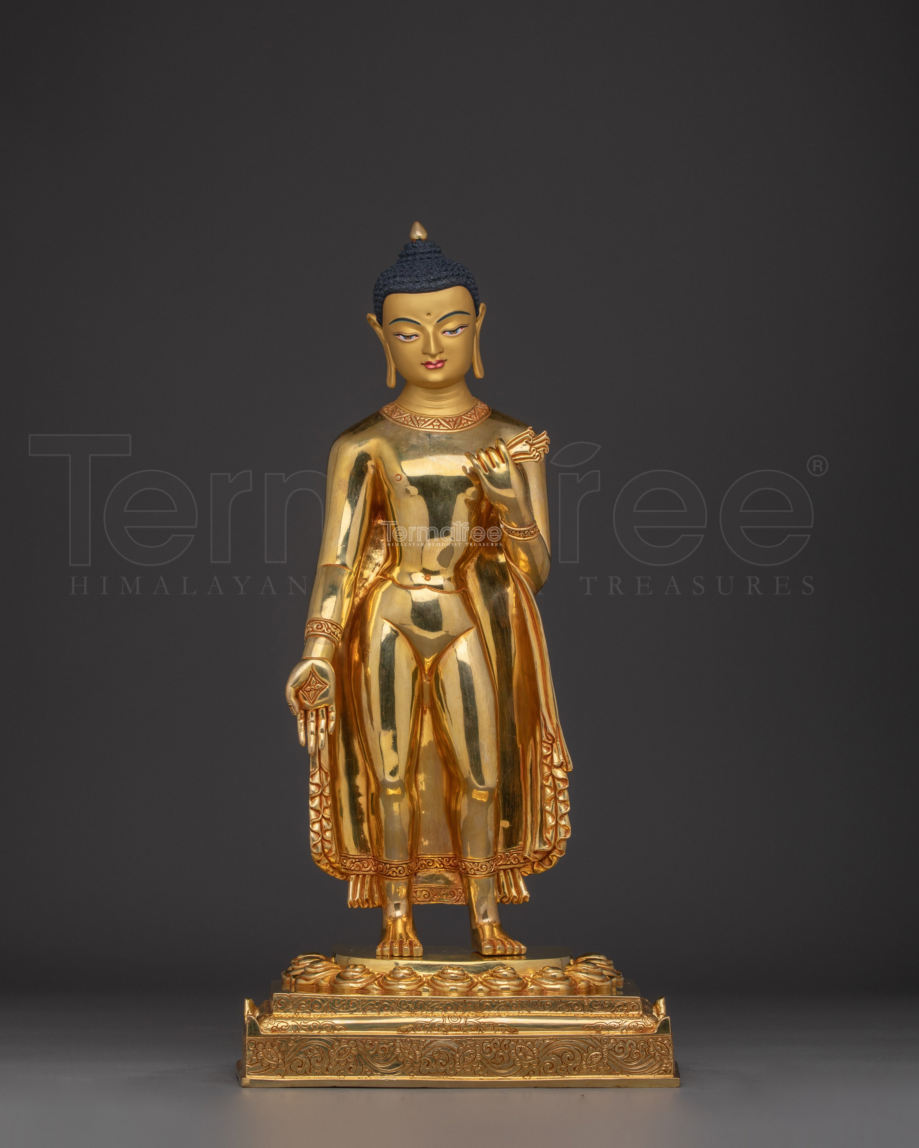 Standing Shakyamuni Buddha Golden Statue | Gautama Buddha - Founder of the Buddhism