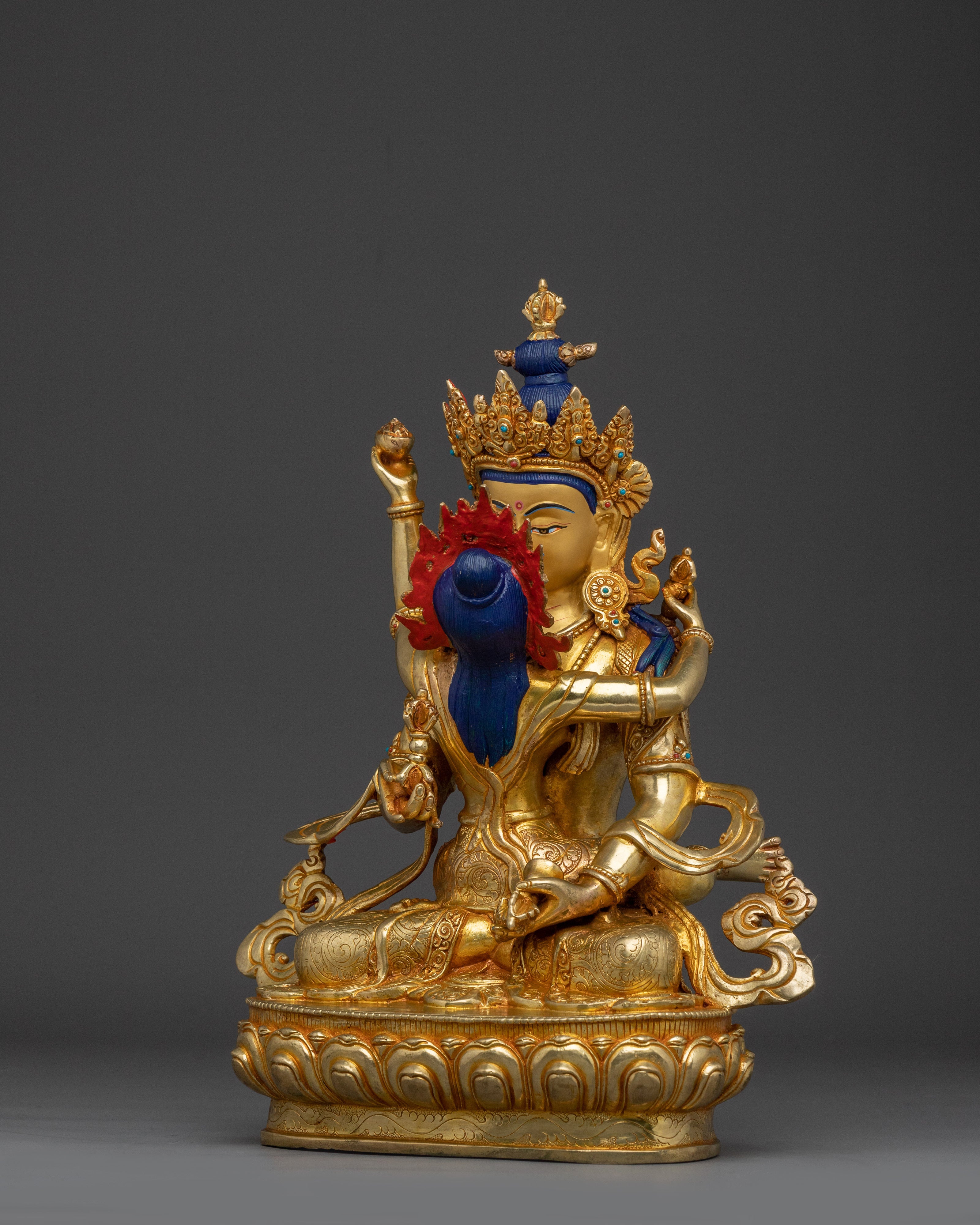 Handmade Statue of Vajrasattva with Consort | Traditional Artwork