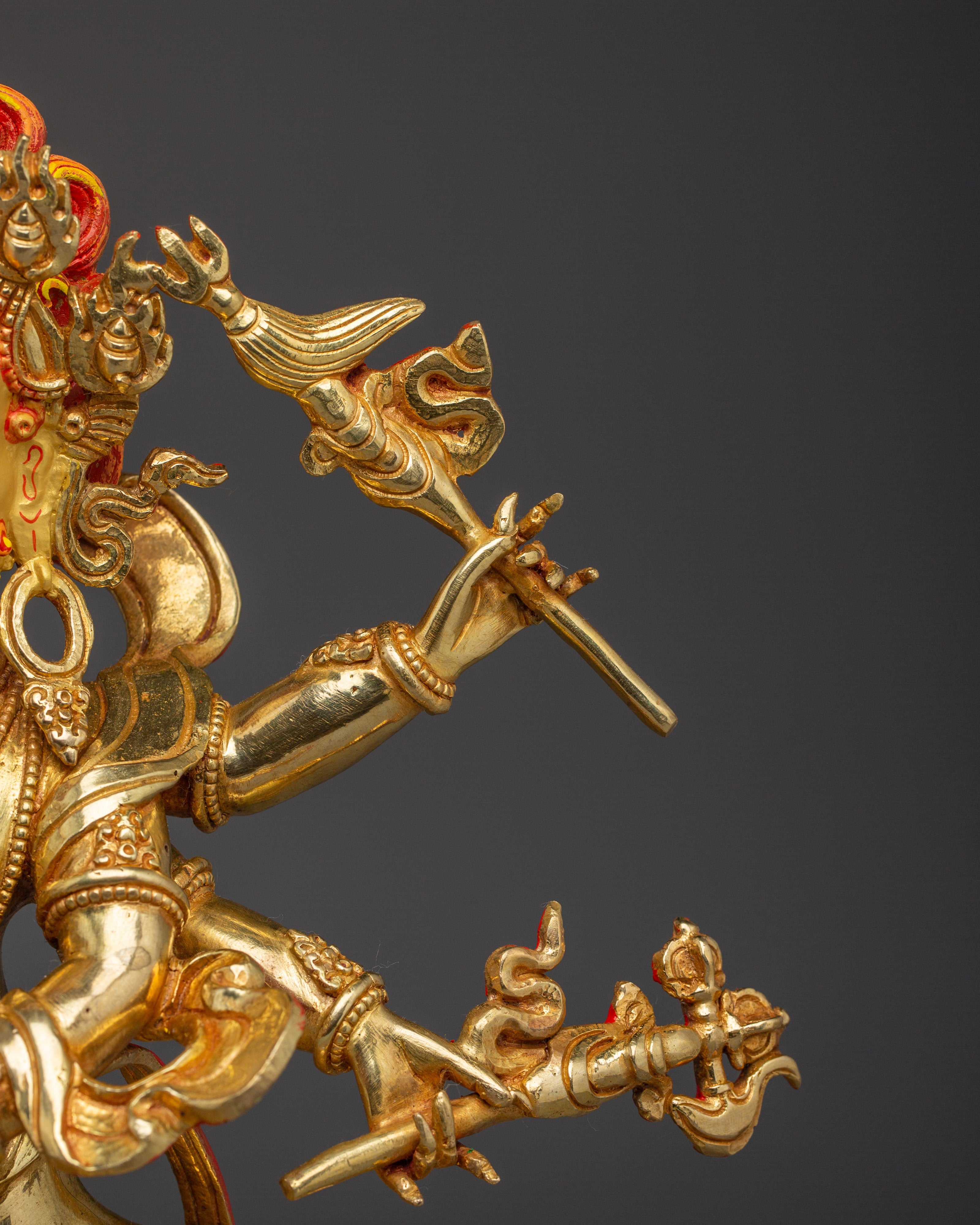 Tibetan Buddhist Deity White Mahakala Statue | Symbol of Prosperity