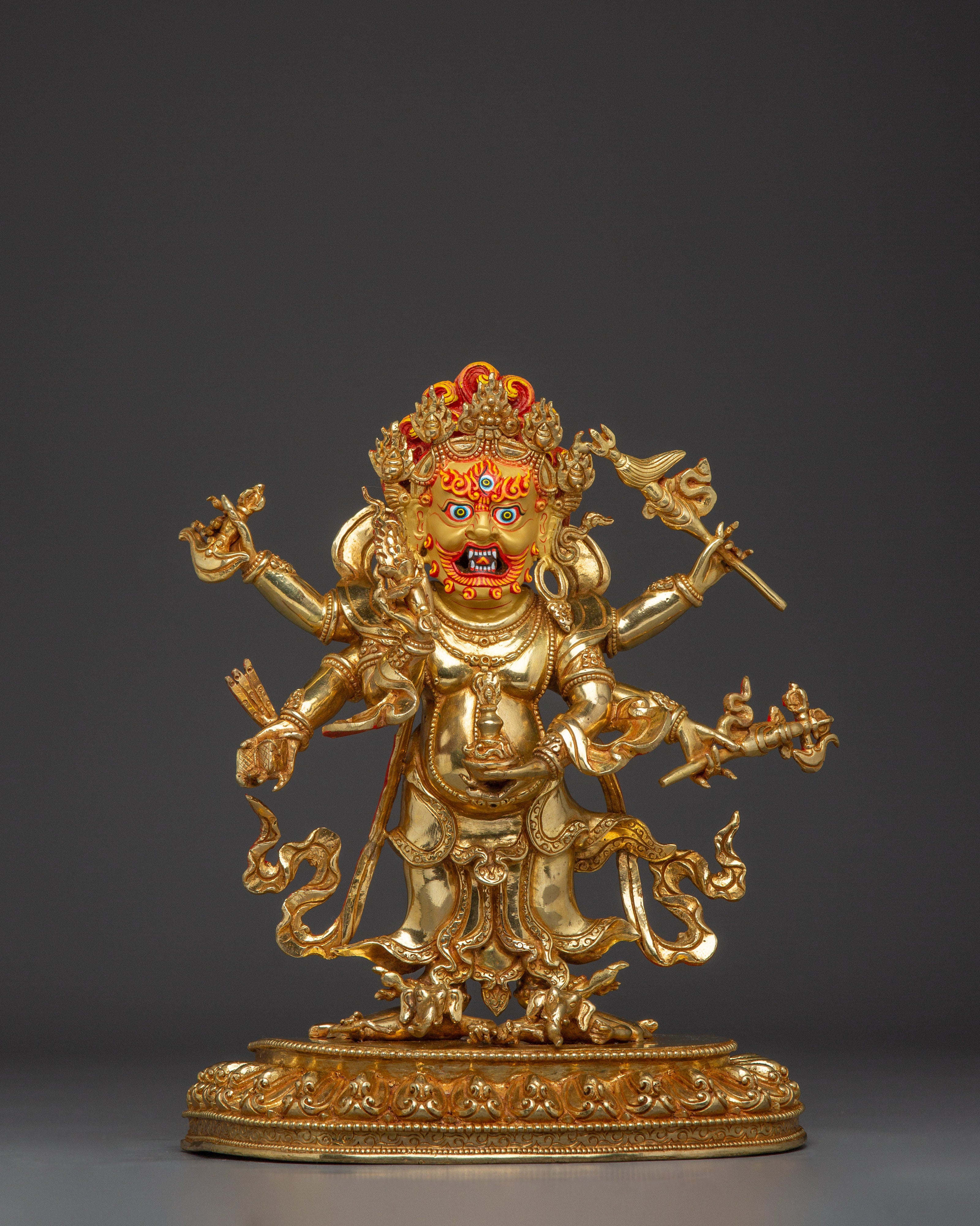Tibetan Buddhist Deity White Mahakala Statue | Symbol of Prosperity