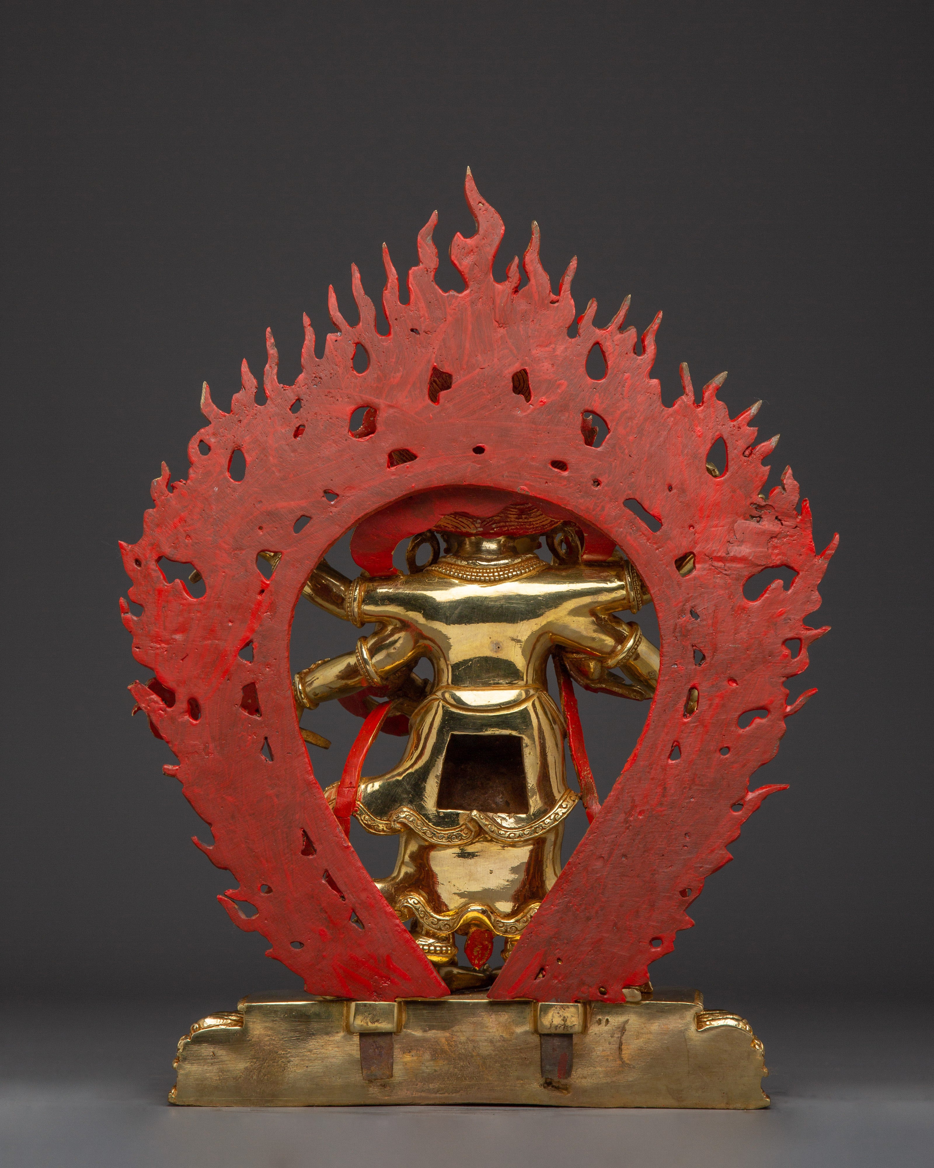 Tibetan Buddhist Deity White Mahakala Statue | Symbol of Prosperity
