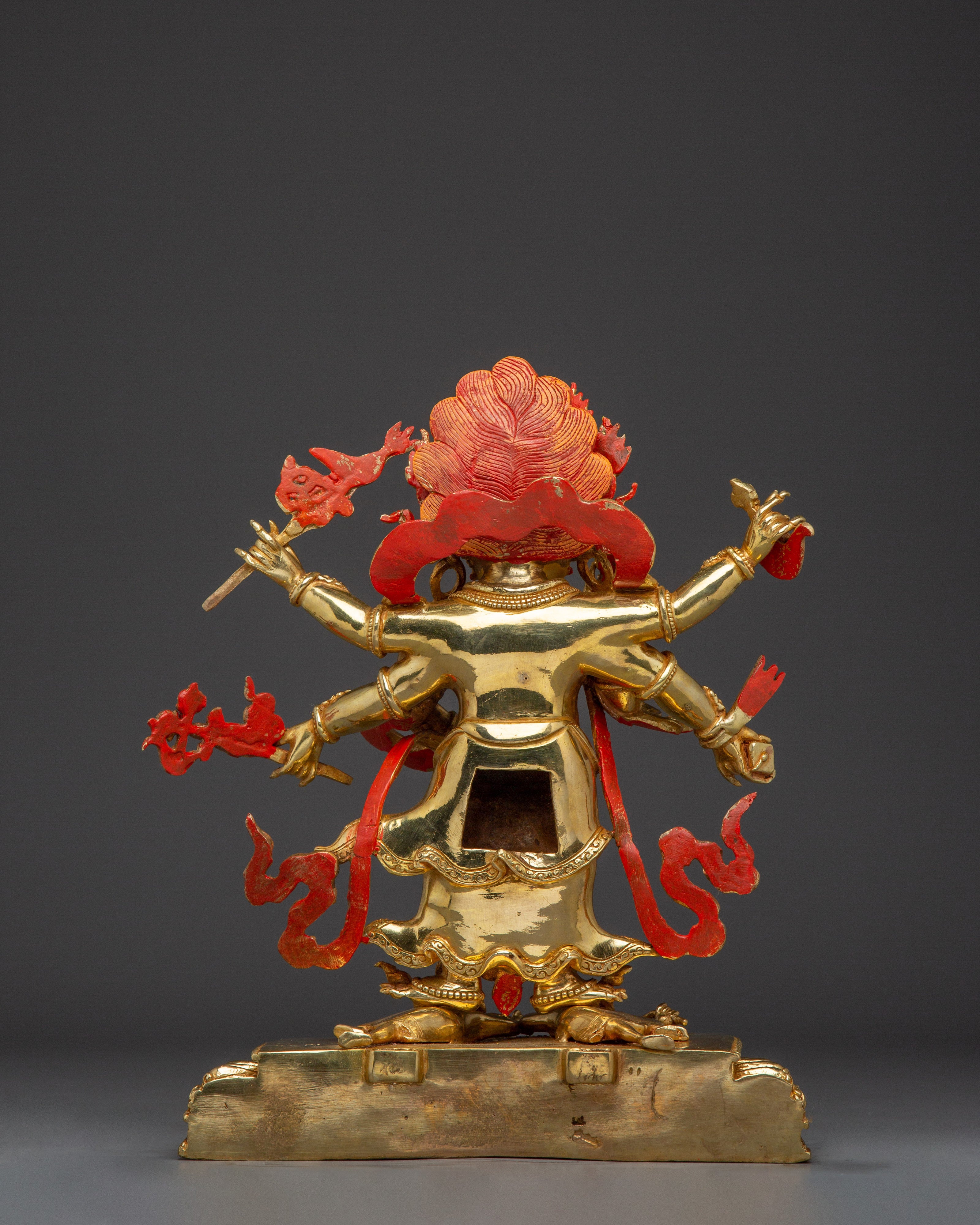 Tibetan Buddhist Deity White Mahakala Statue | Symbol of Prosperity