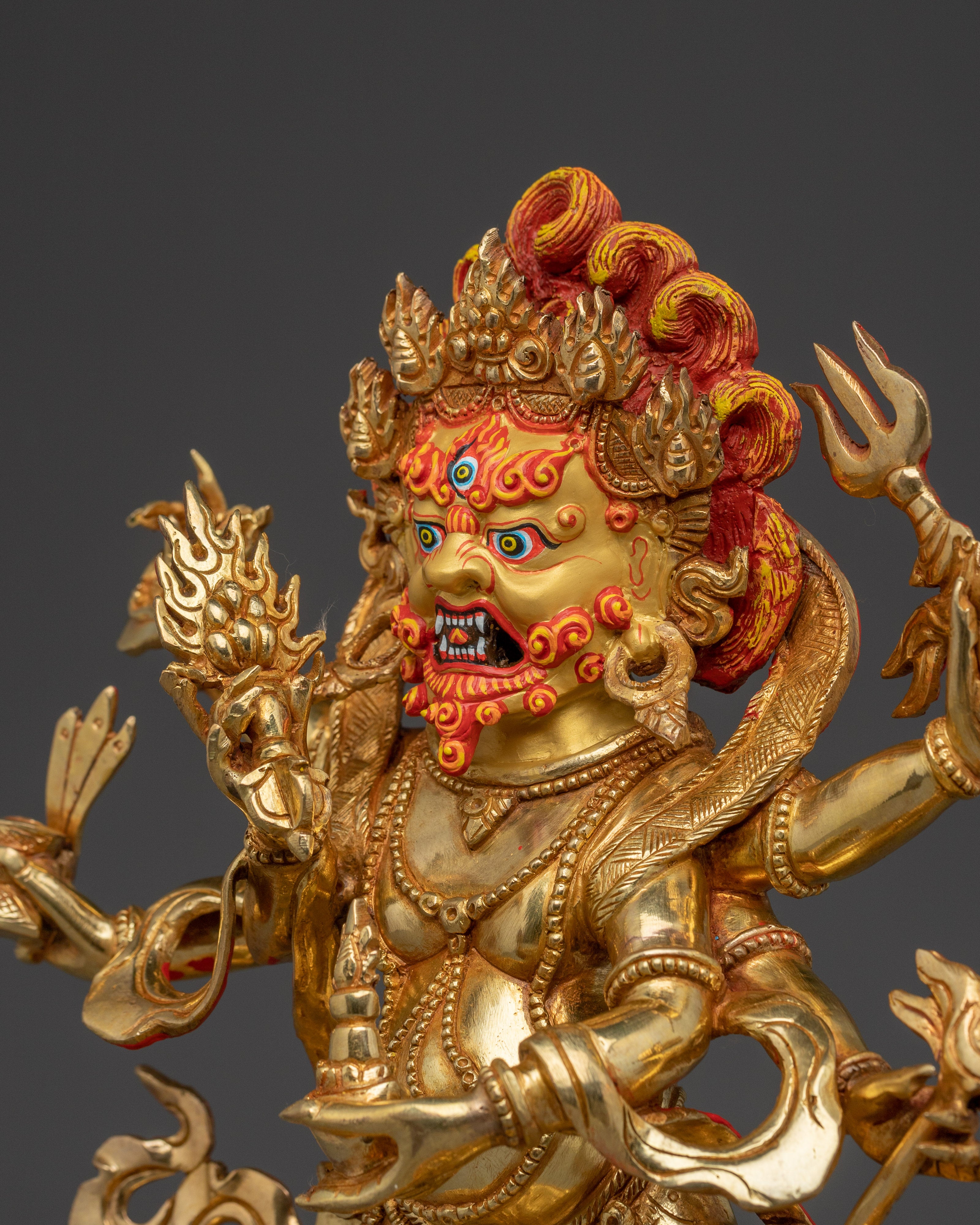 Fierce White Mahakala Statue | Remover of Spiritual Hinderance