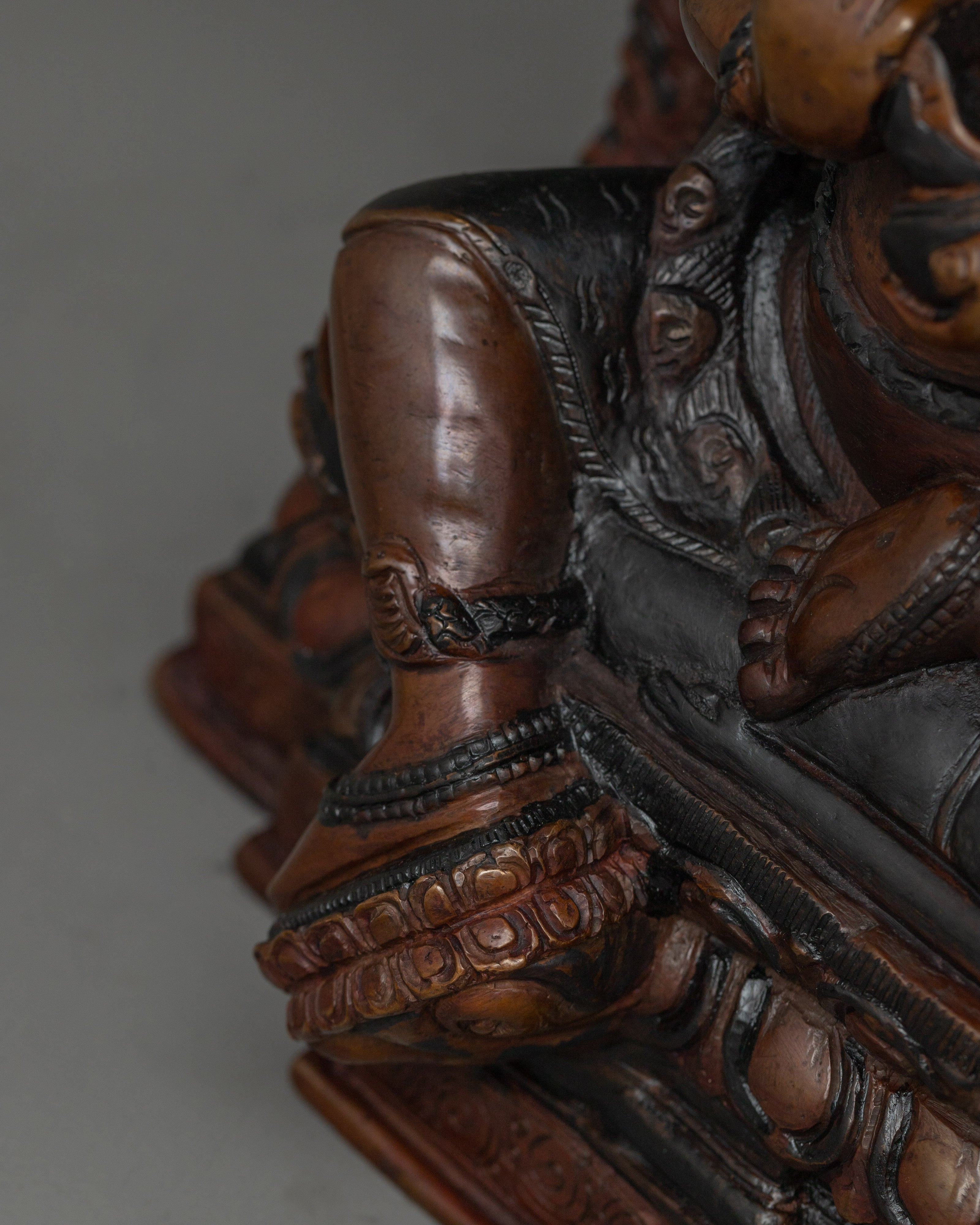 Fierce Mahakala Oxidized Statue | Tibetan Buddhist Deity