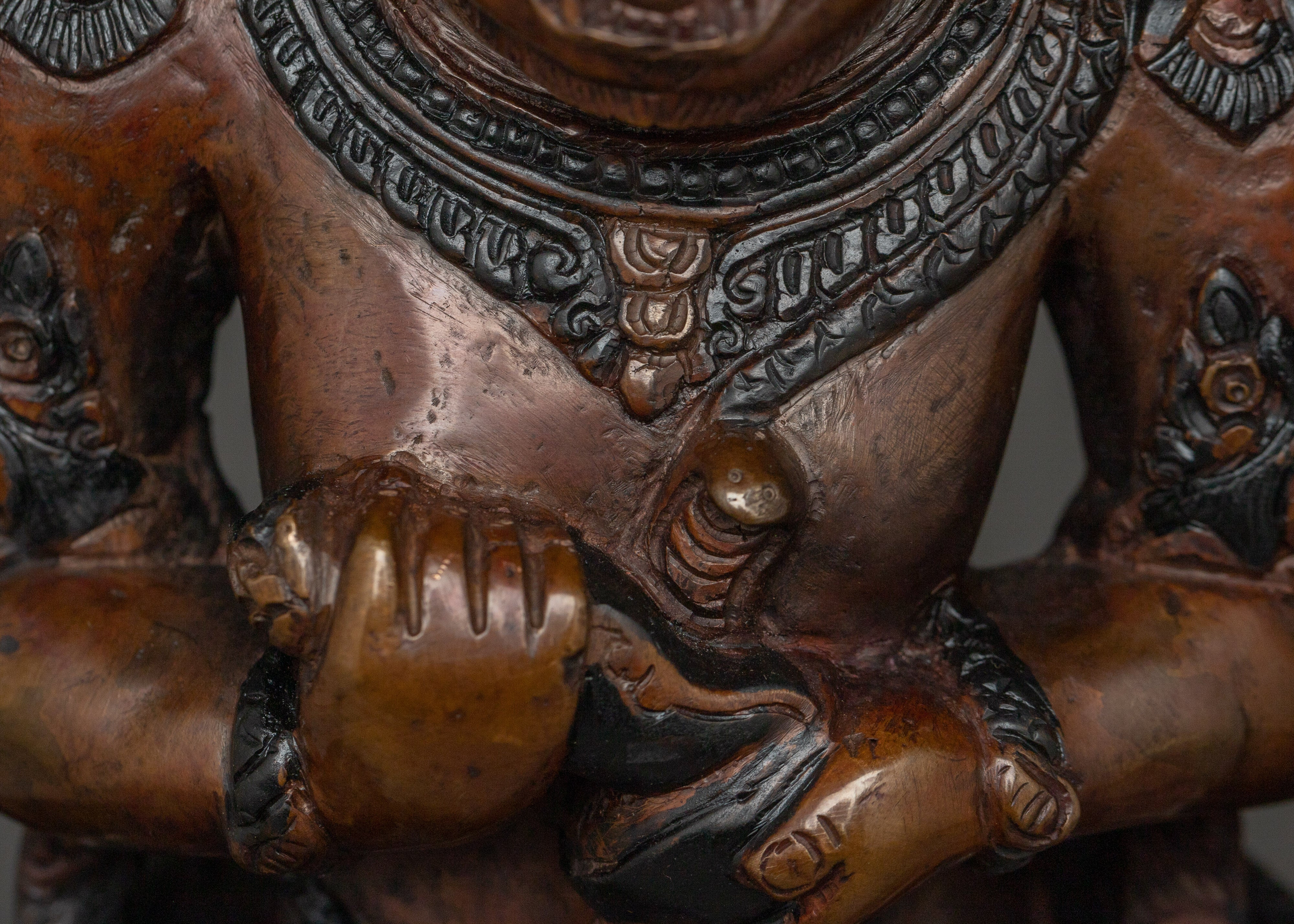 Fierce Mahakala Oxidized Statue | Tibetan Buddhist Deity