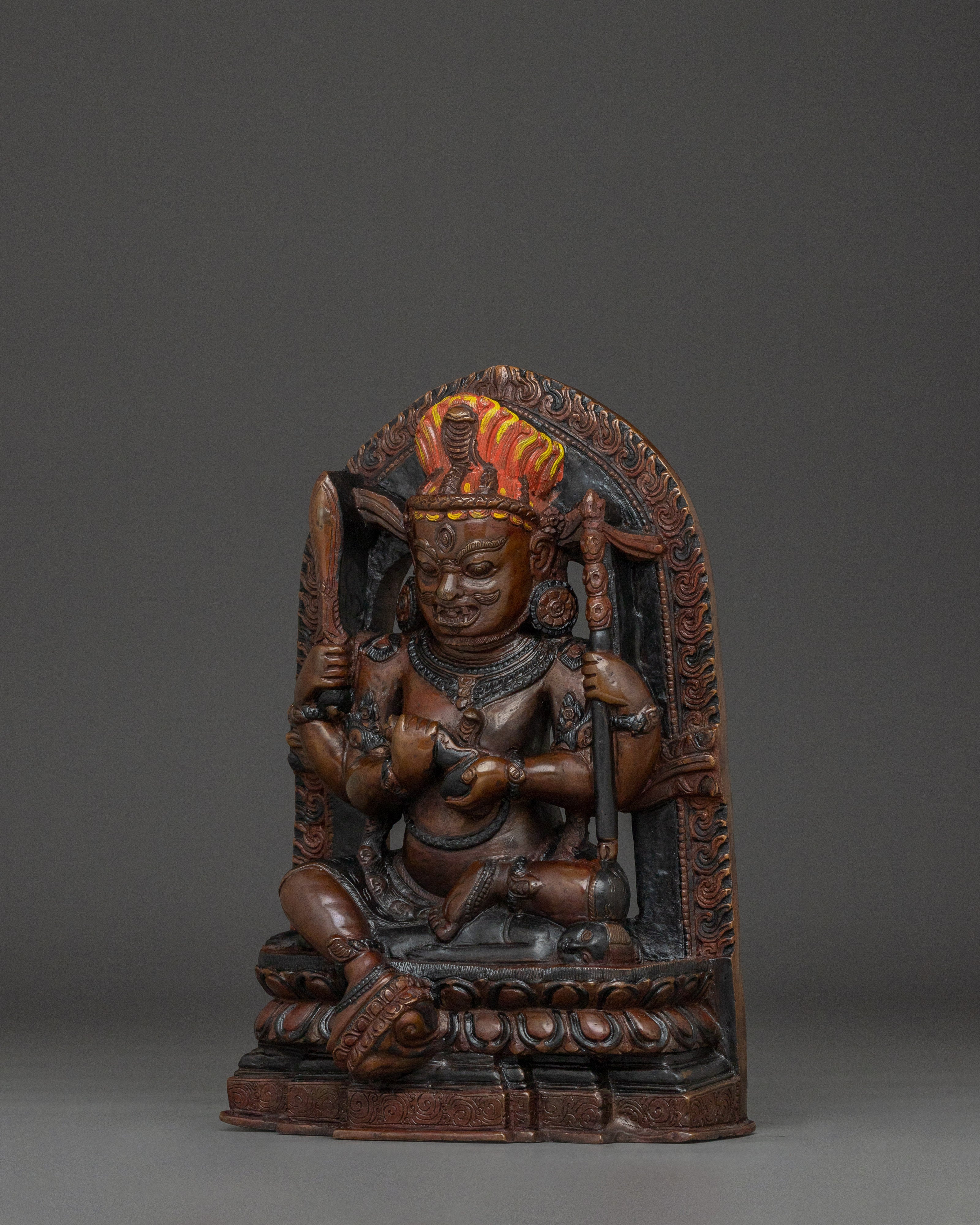 Fierce Mahakala Oxidized Statue | Tibetan Buddhist Deity