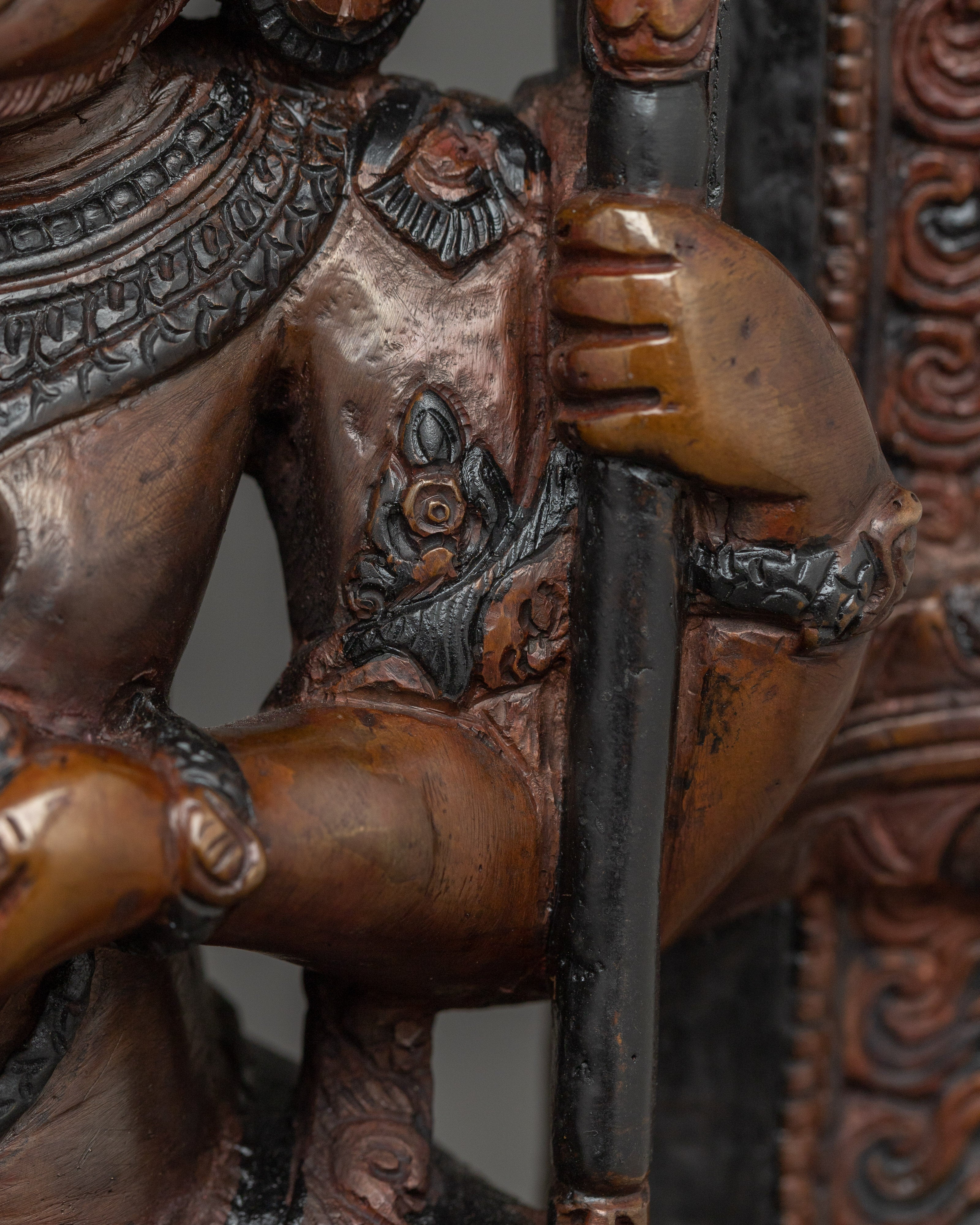 Fierce Mahakala Oxidized Statue | Tibetan Buddhist Deity