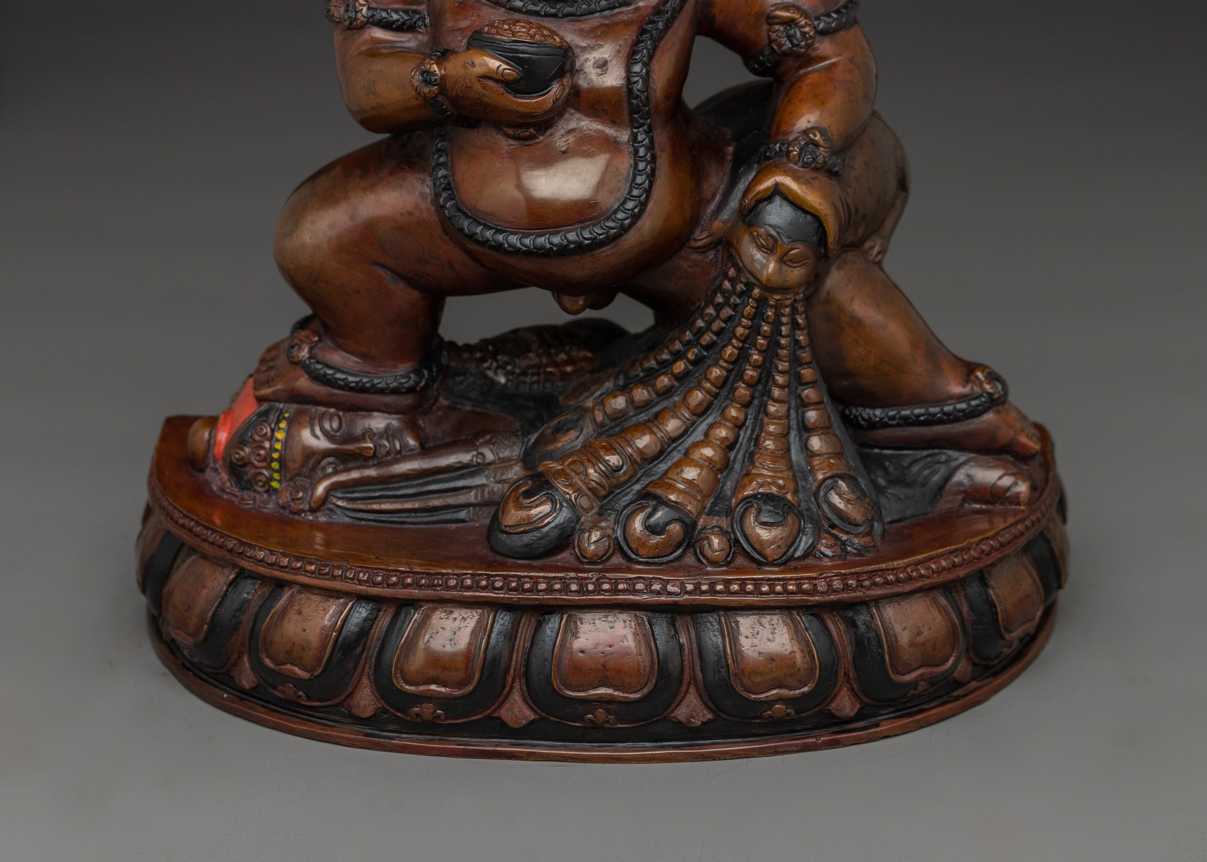 Wealth Deity Black Dzambhala Statue | Tibetan Buddhist Wealth Icon