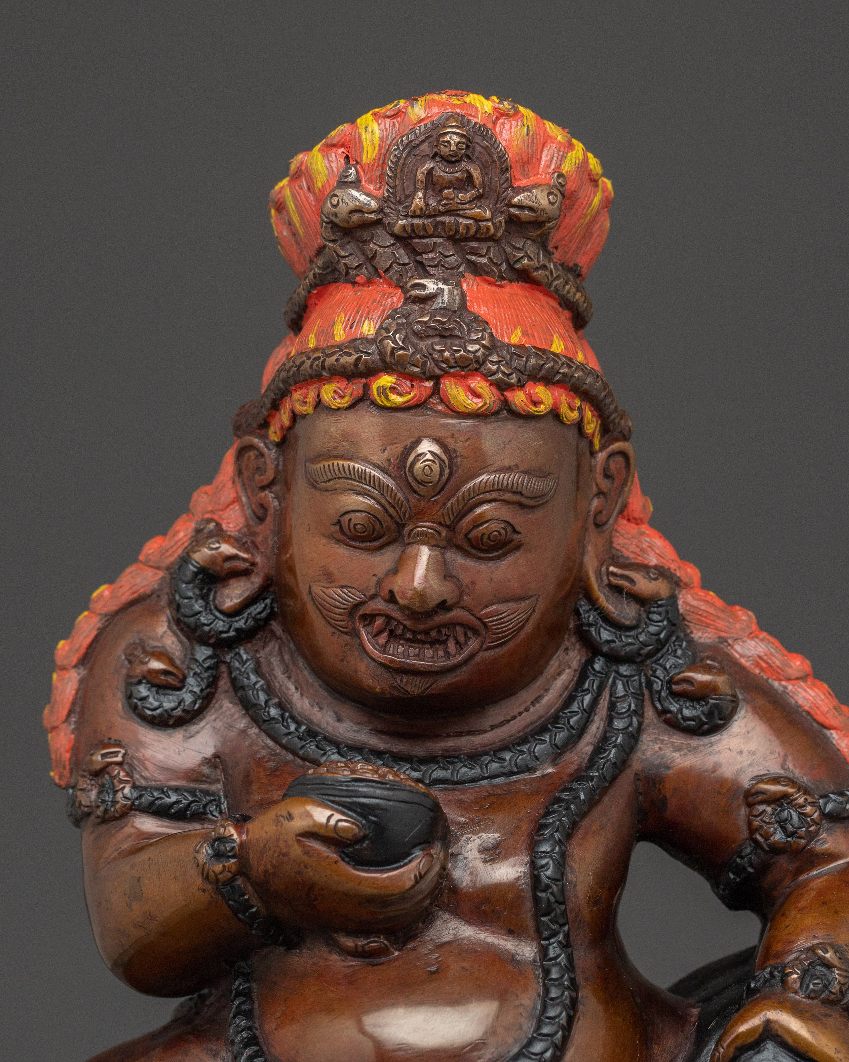 Wealth Deity Black Dzambhala Statue | Tibetan Buddhist Wealth Icon