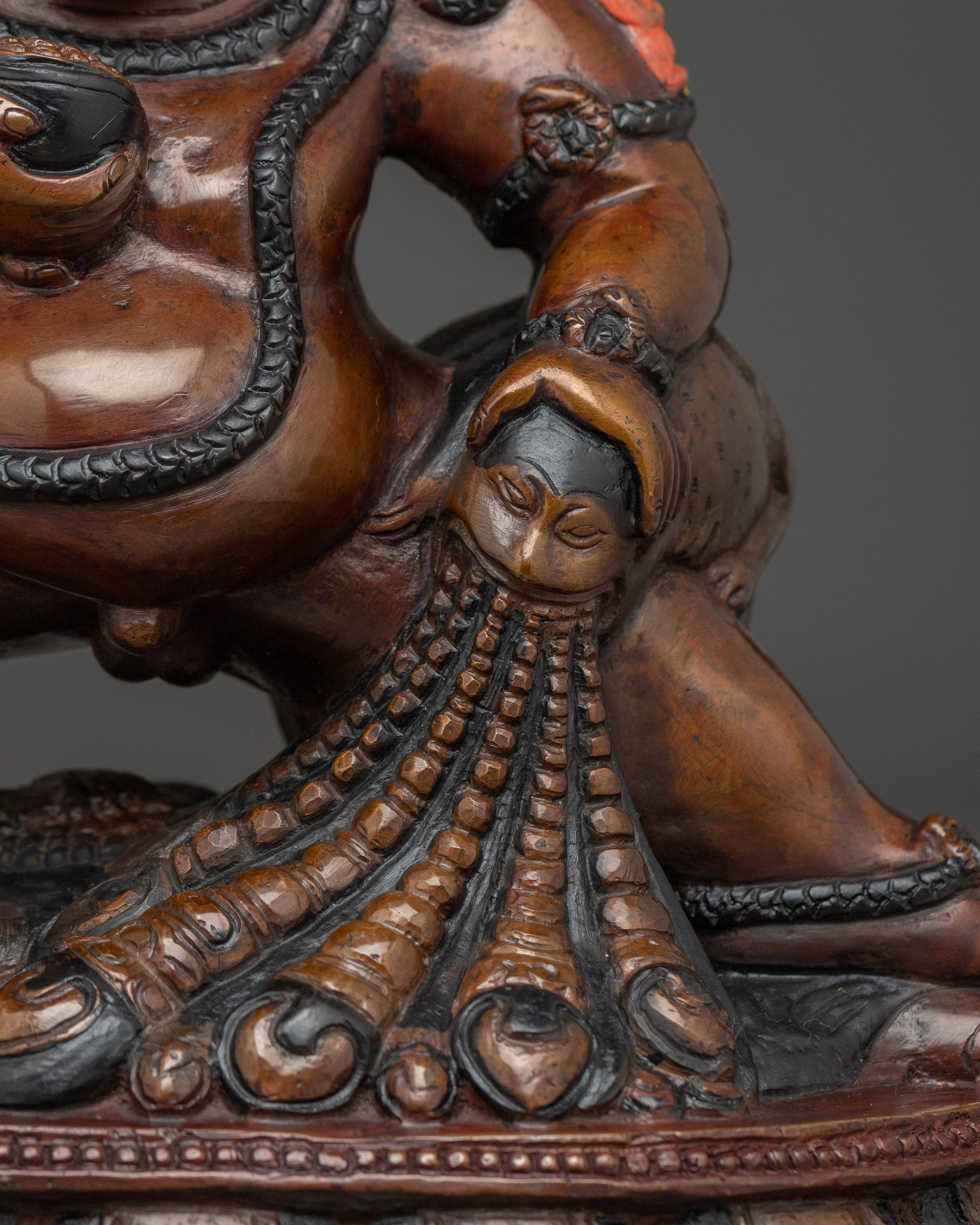 Wealth Deity Black Dzambhala Statue | Tibetan Buddhist Wealth Icon
