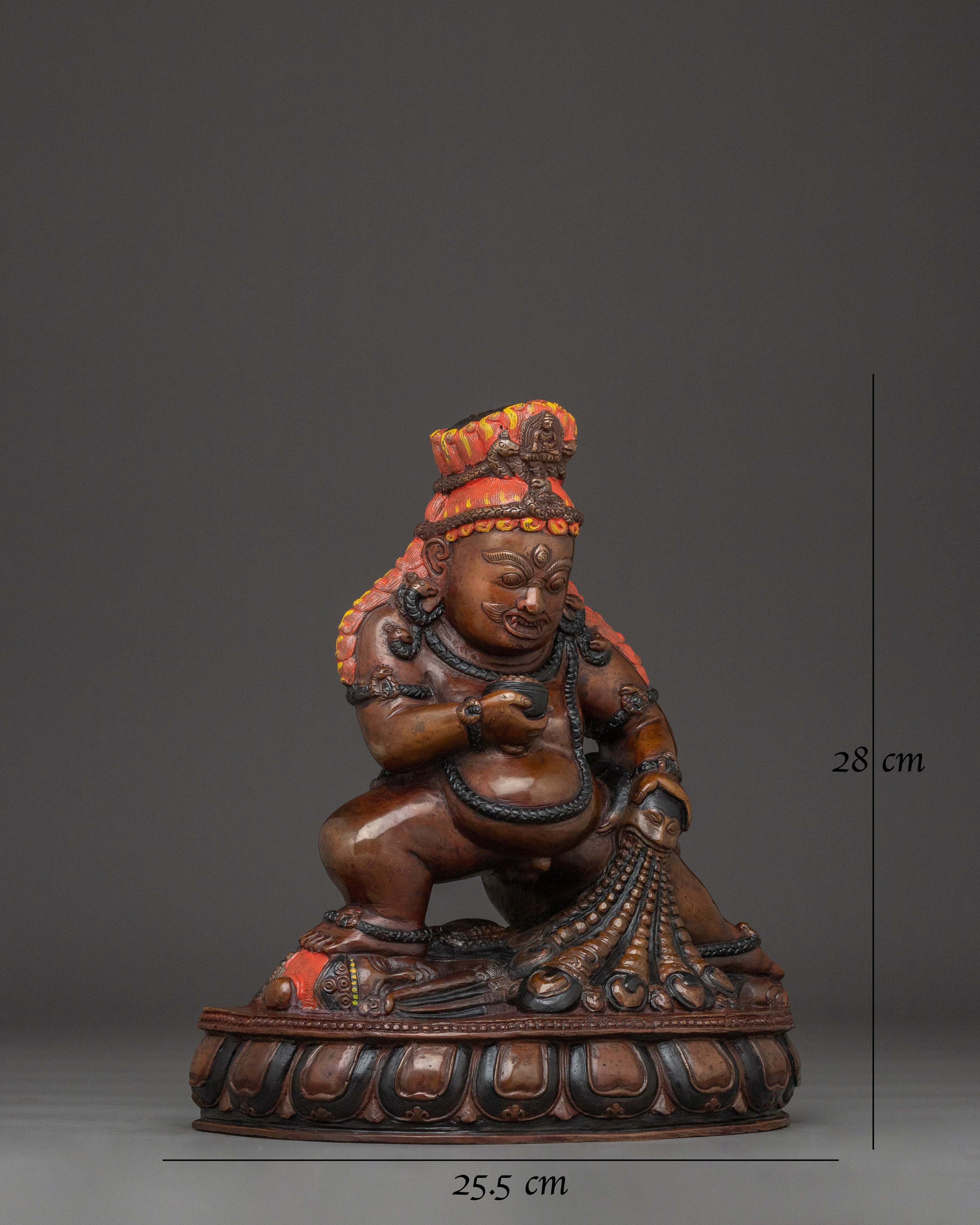 Wealth Deity Black Dzambhala Statue | Tibetan Buddhist Wealth Icon