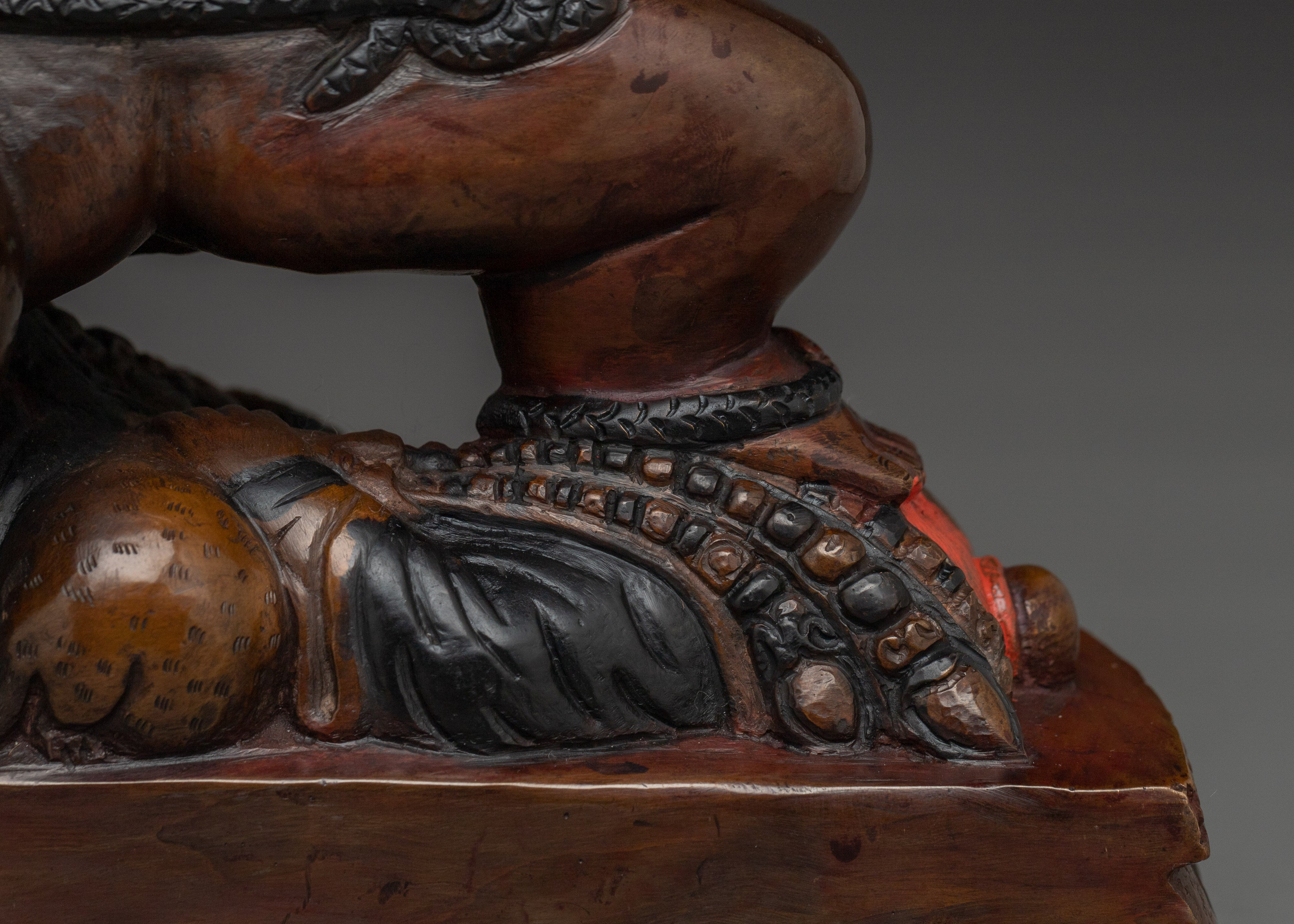 Wealth Deity Black Dzambhala Statue | Tibetan Buddhist Wealth Icon