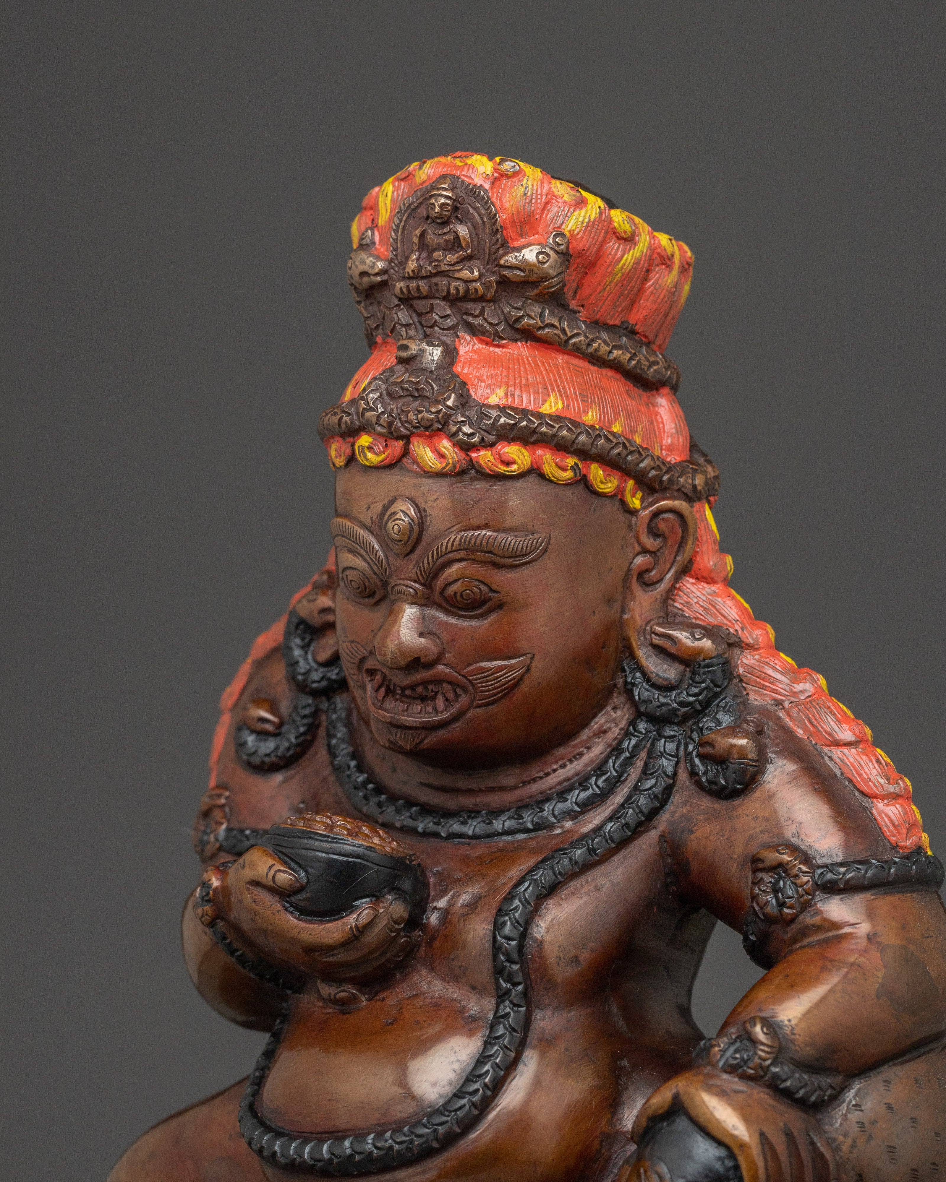 Wealth Deity Black Dzambhala Statue | Tibetan Buddhist Wealth Icon