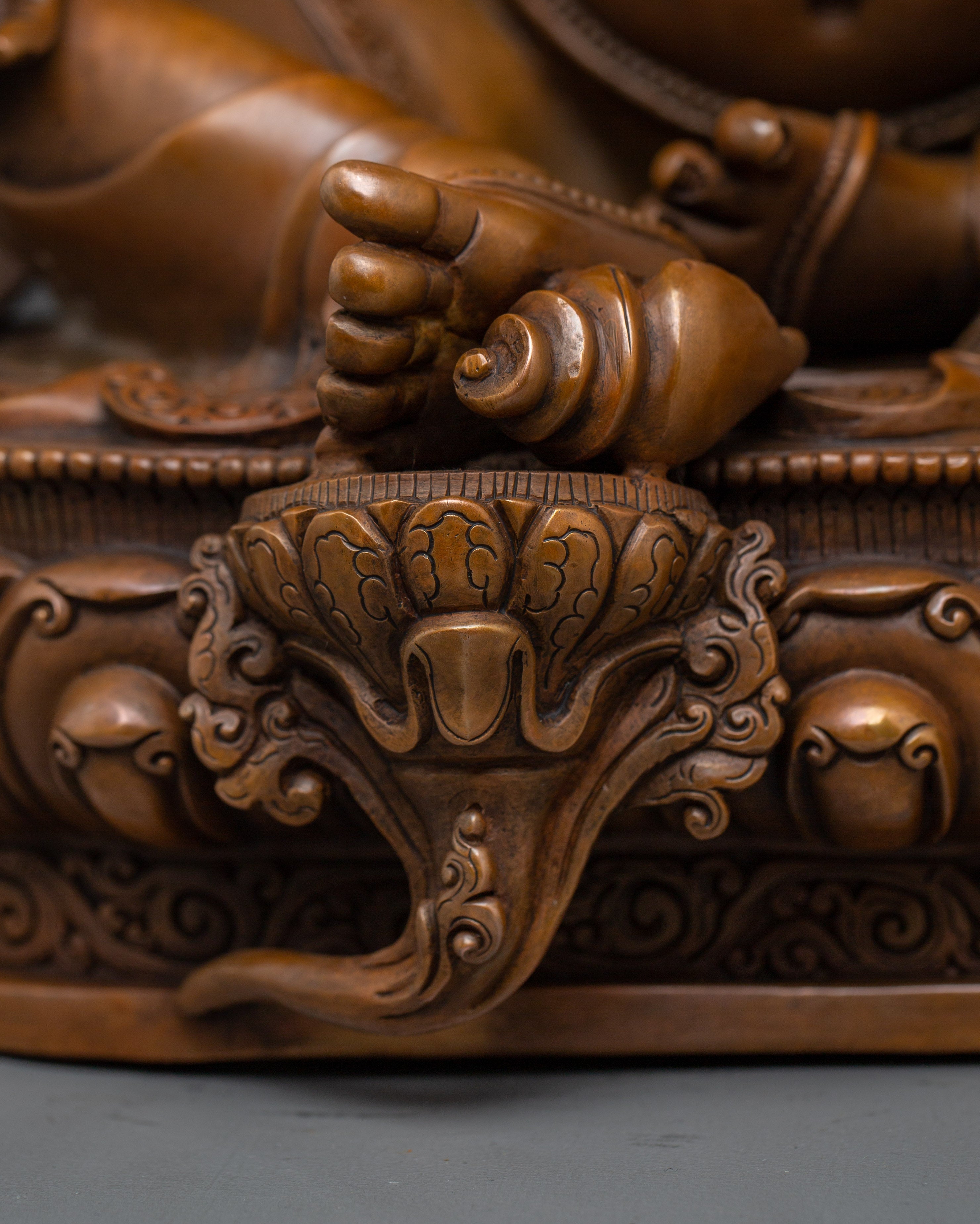 Oxidized Dzambhala Wealth Deity Statue | Guardian of Treasure