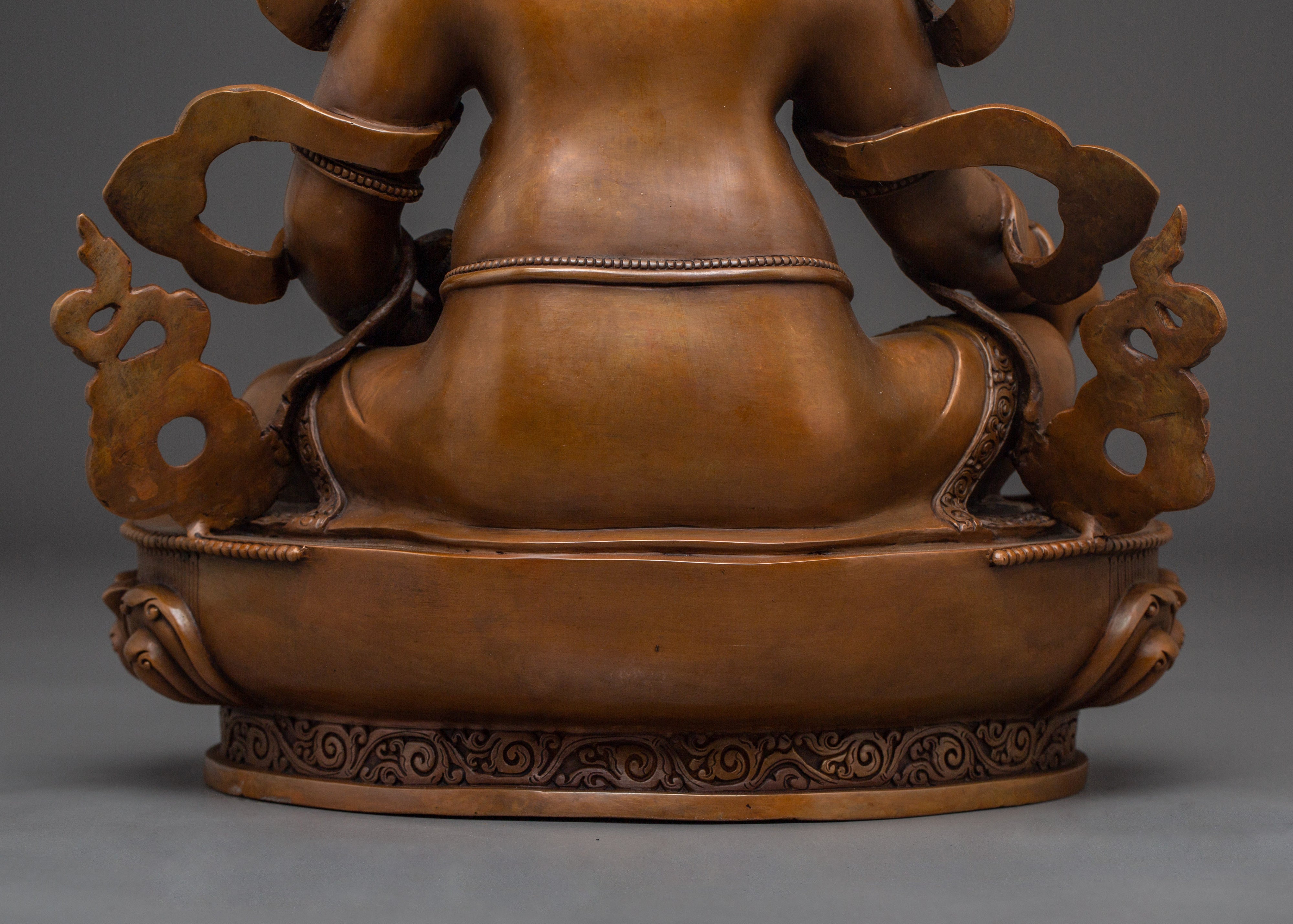 Oxidized Dzambhala Wealth Deity Statue | Guardian of Treasure