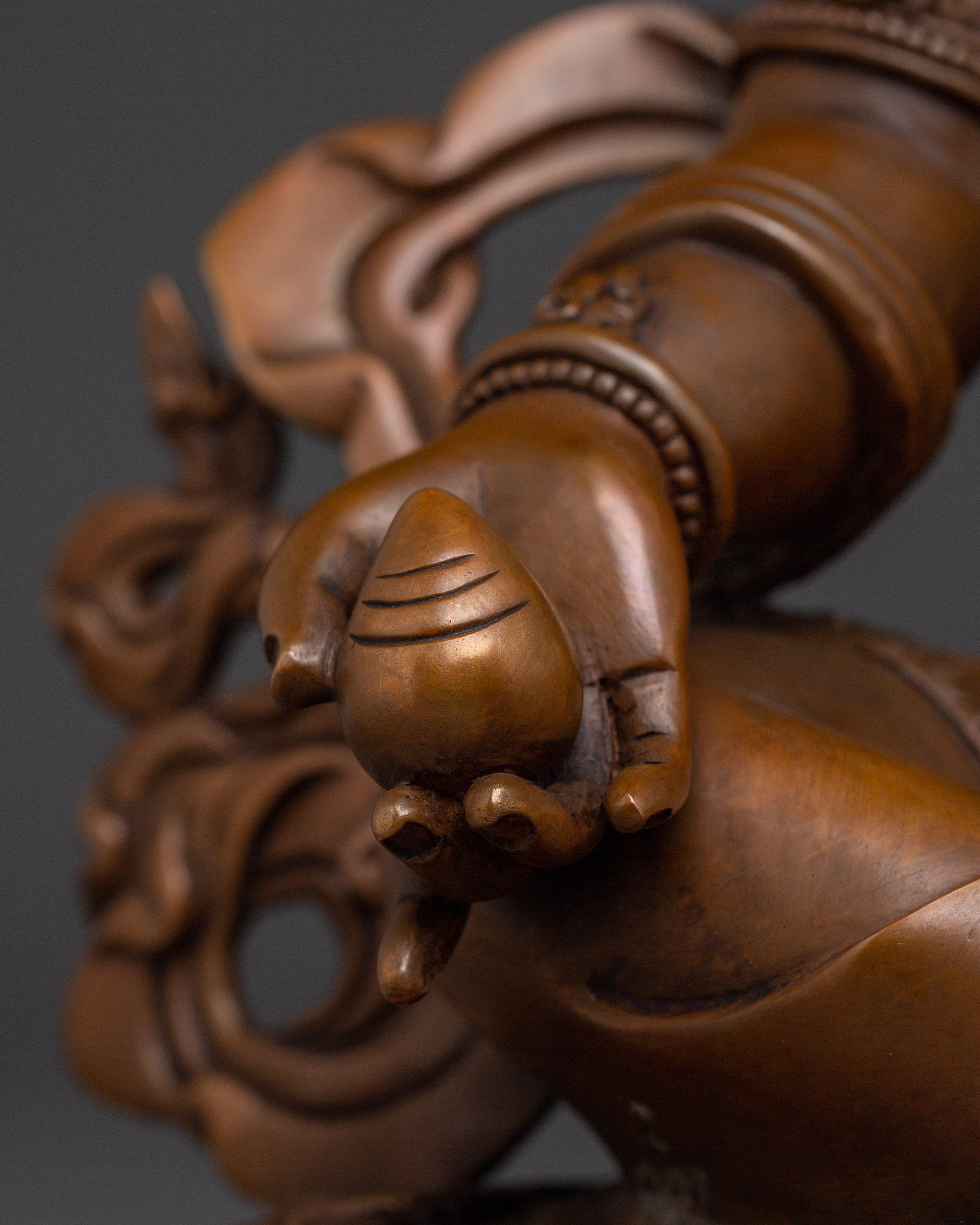 Oxidized Dzambhala Wealth Deity Statue | Guardian of Treasure