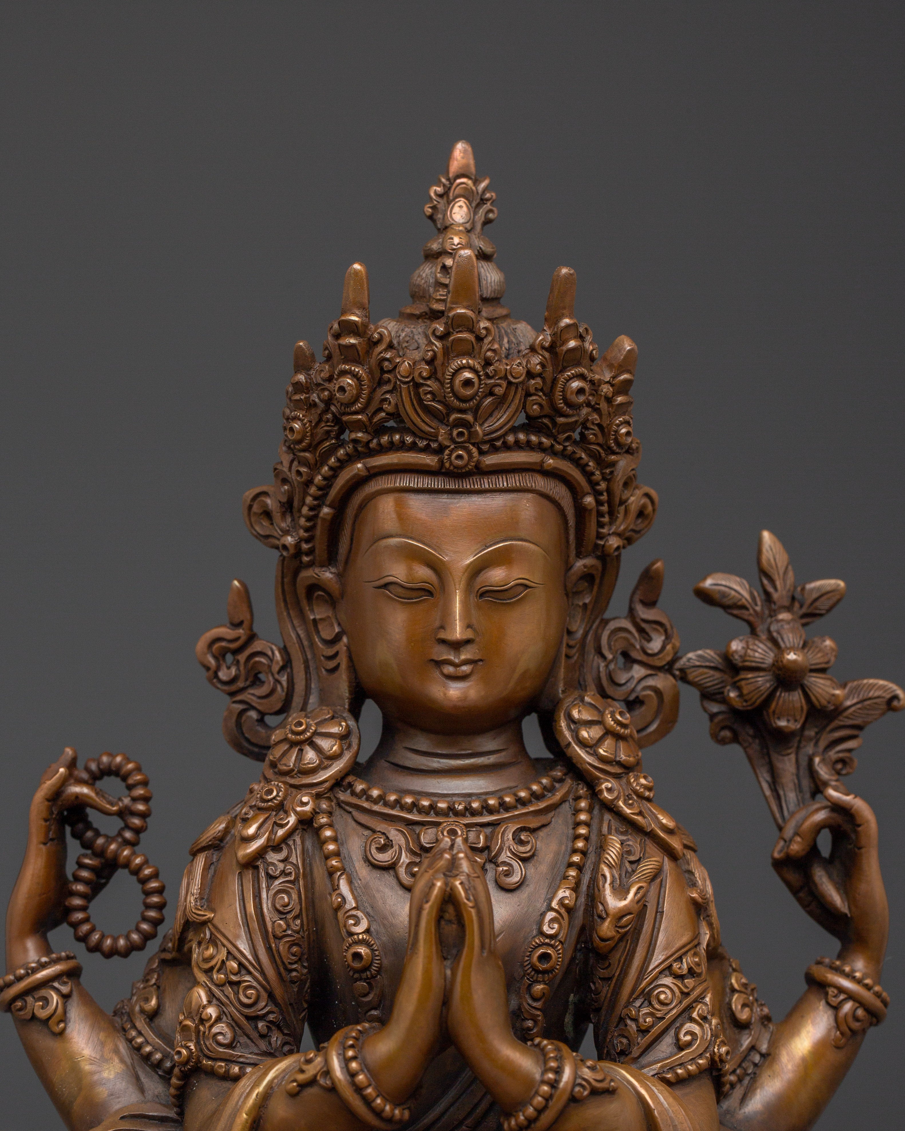 Divine Bodhisattva Chenrezig Statue | Avalokiteshvara - Embodiment of Compassion