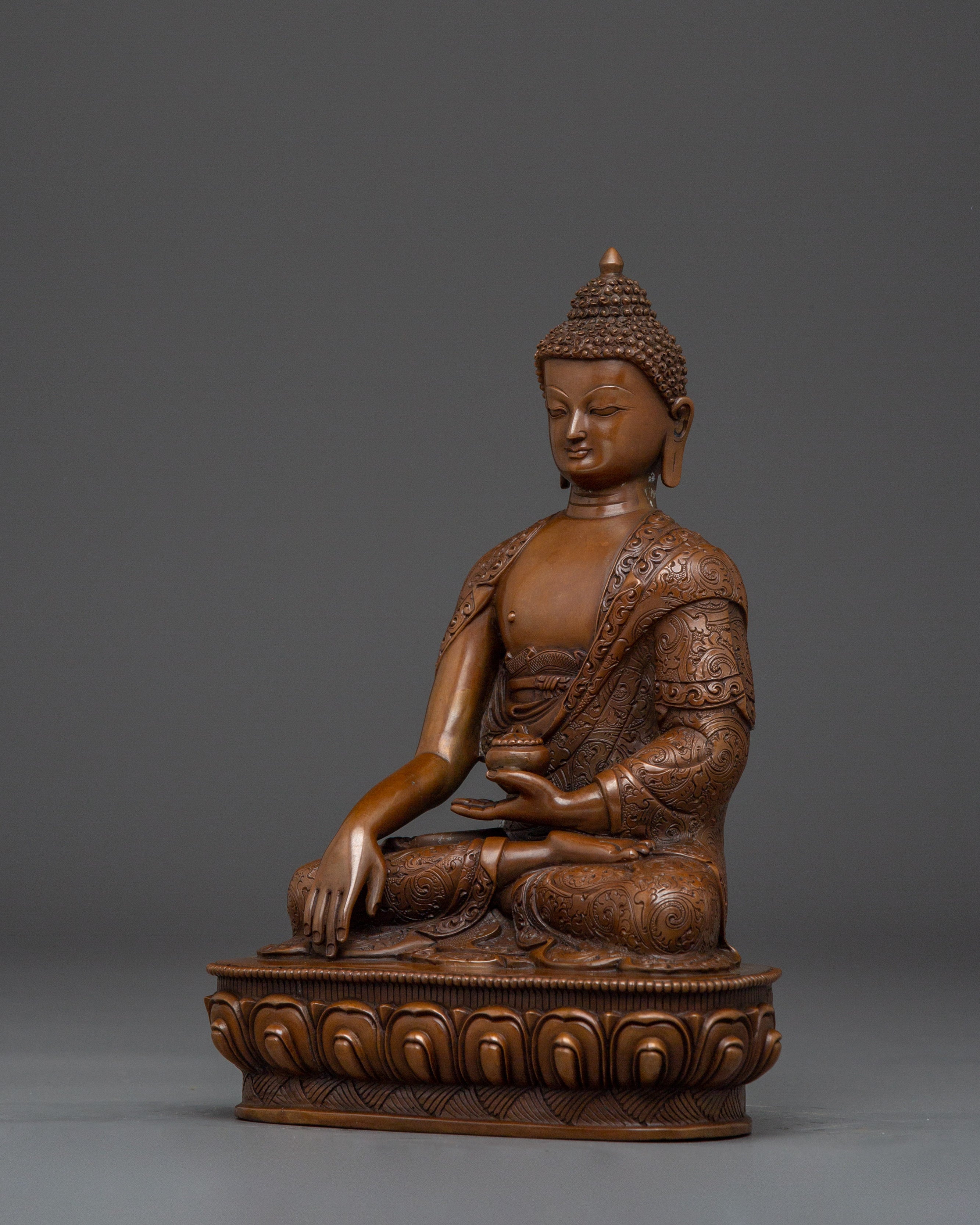 Handcrafted Tibetan Art of Shakyamuni Buddha Statue for Dharma and Altar Decor