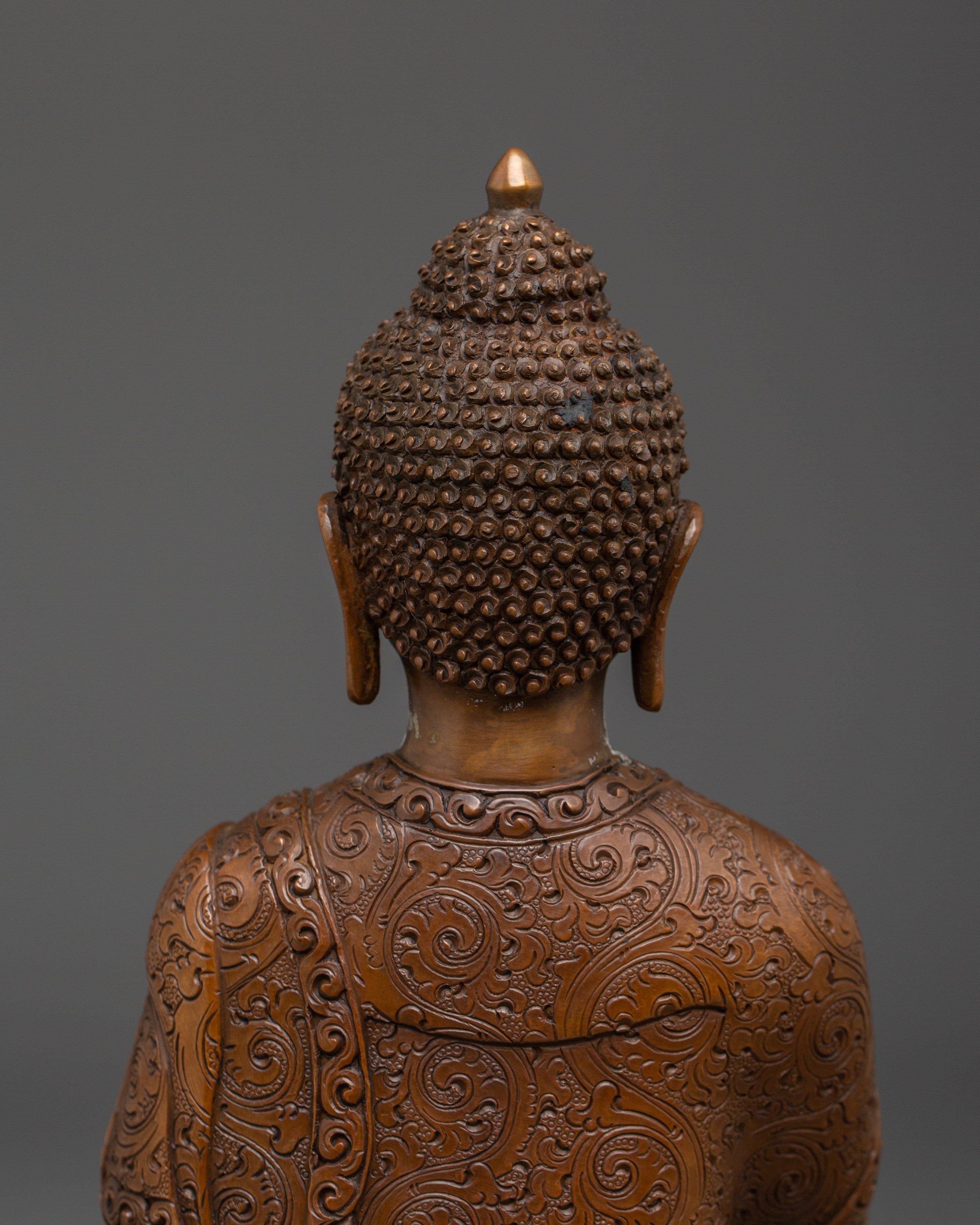 Handcrafted Tibetan Art of Shakyamuni Buddha Statue for Dharma and Altar Decor