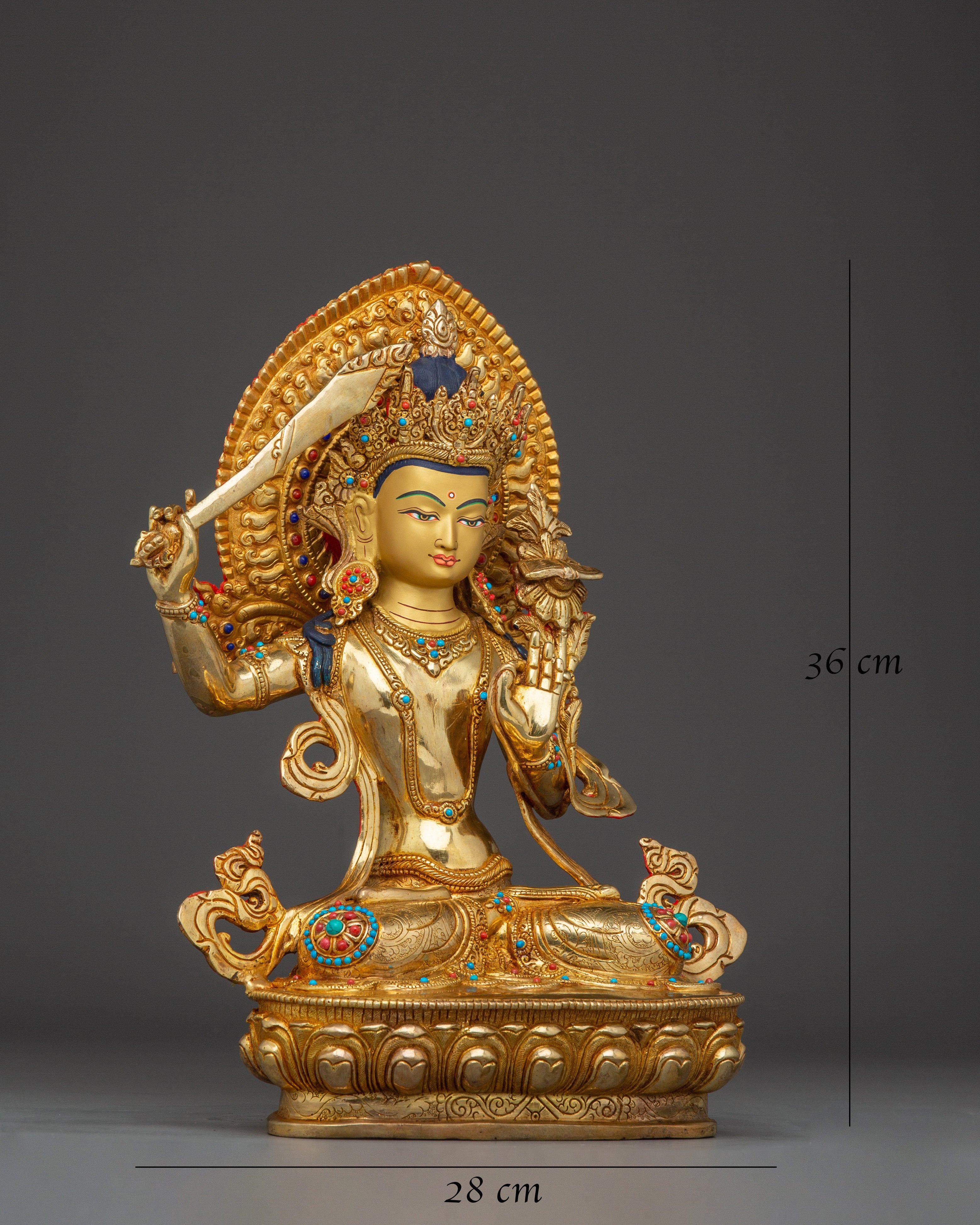 Nepalese Artwork of Manjushri Embodiment of Divine Wisdom