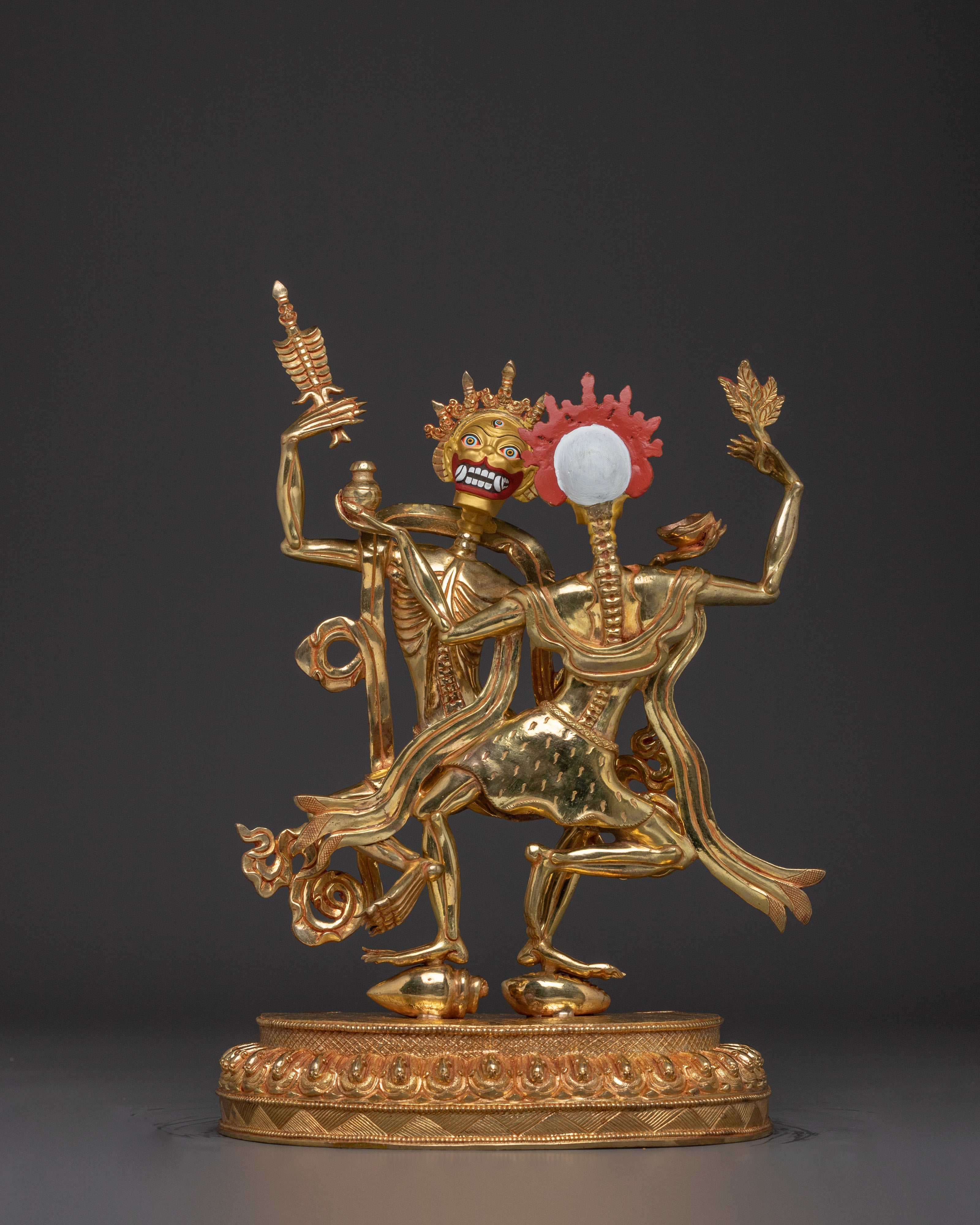 Skeleton Deity Chitipati Statue | Tantric Guardian from Tibetan Buddhism