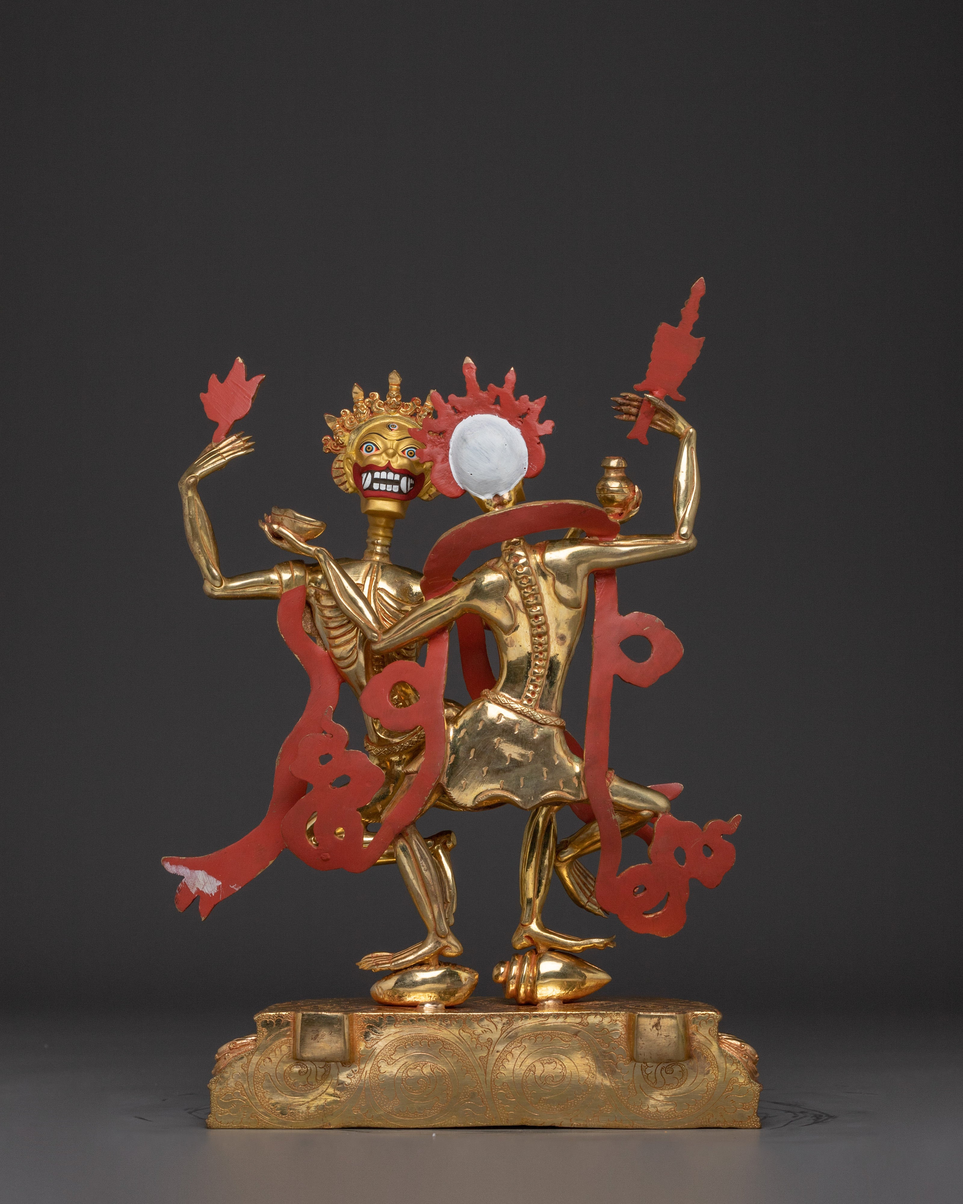 Skeleton Deity Chitipati Statue | Tantric Guardian from Tibetan Buddhism