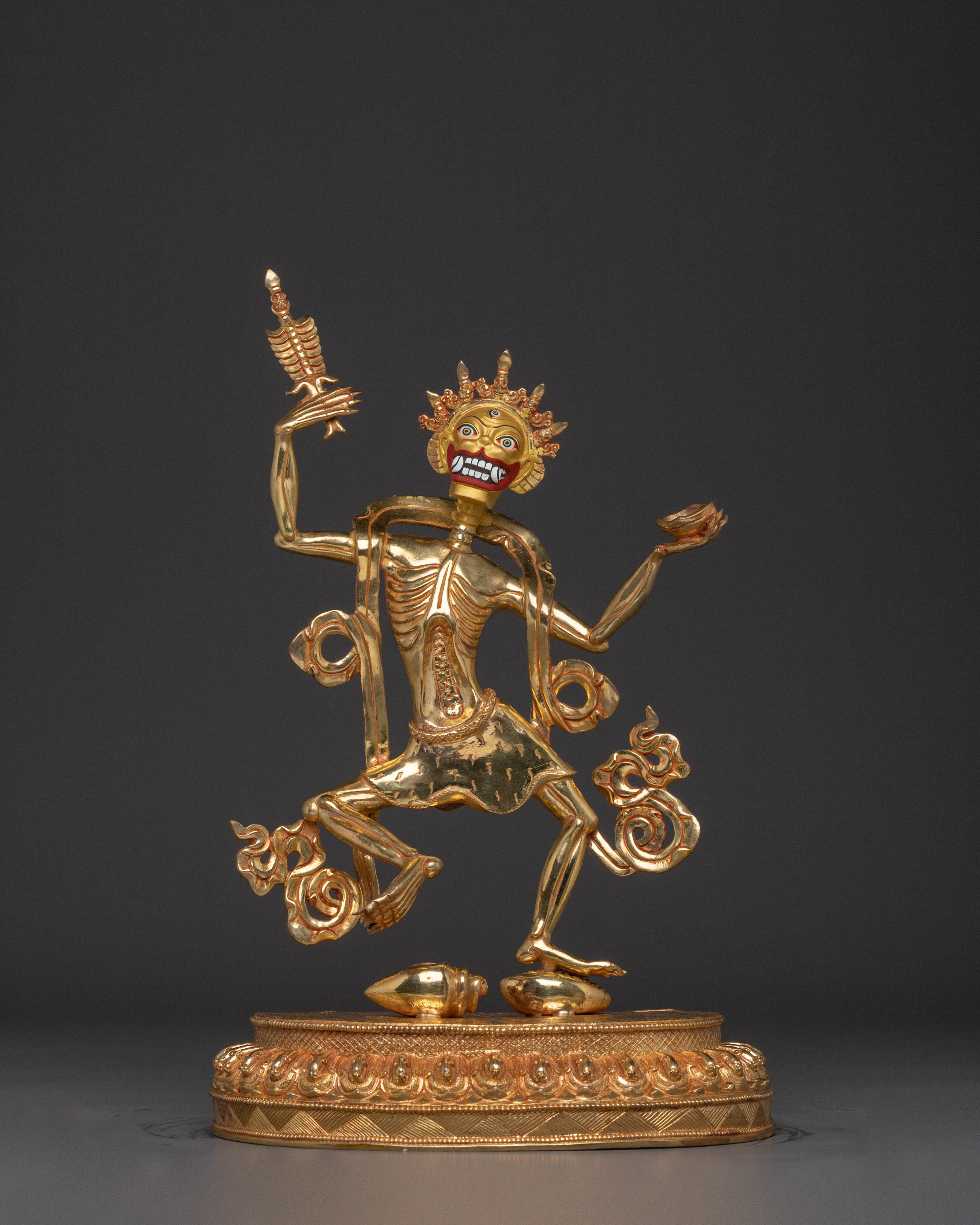 Skeleton Deity Chitipati Statue | Tantric Guardian from Tibetan Buddhism