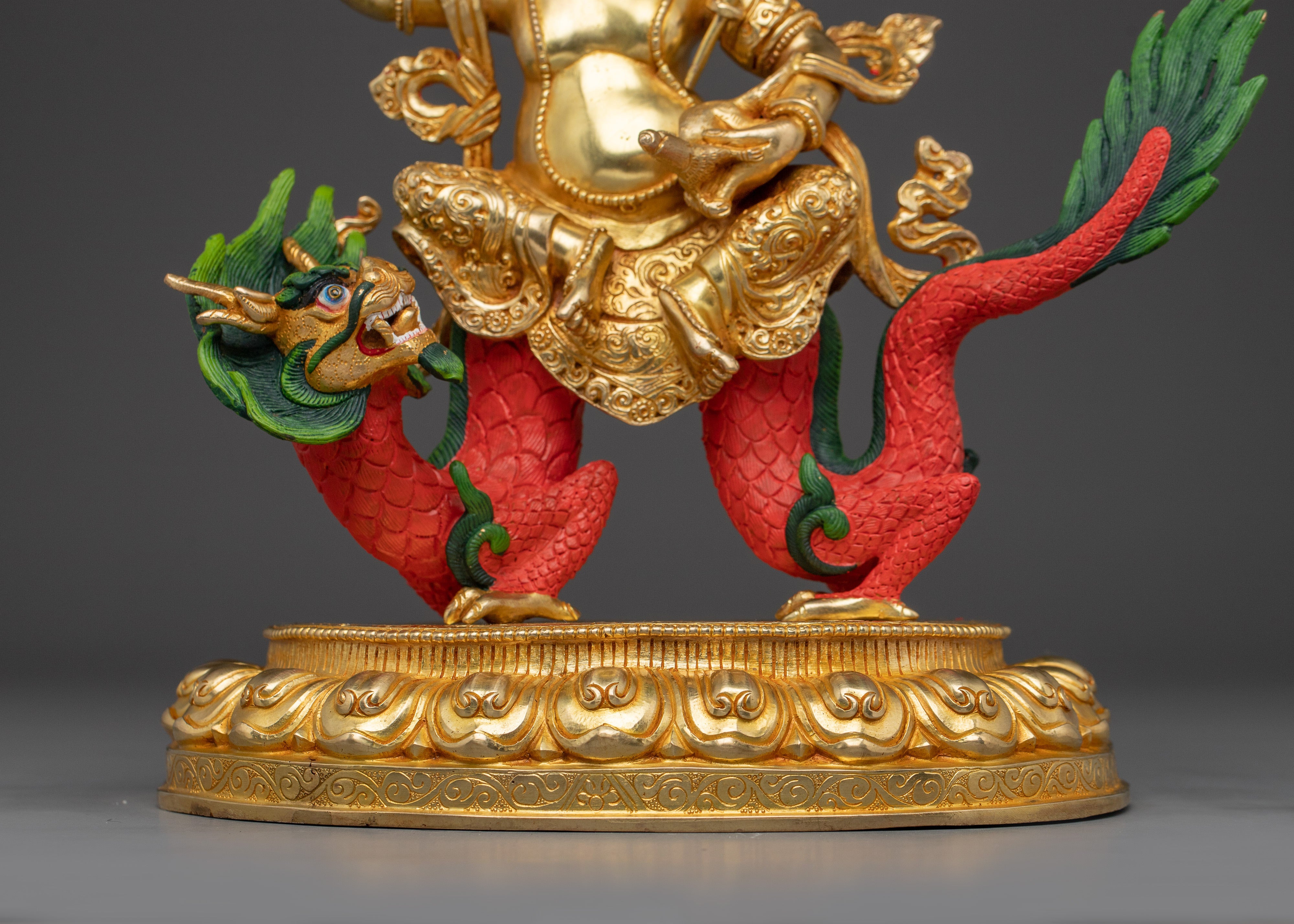 Handcrafted White Dzambhala Sculpture | Prosperity Deity