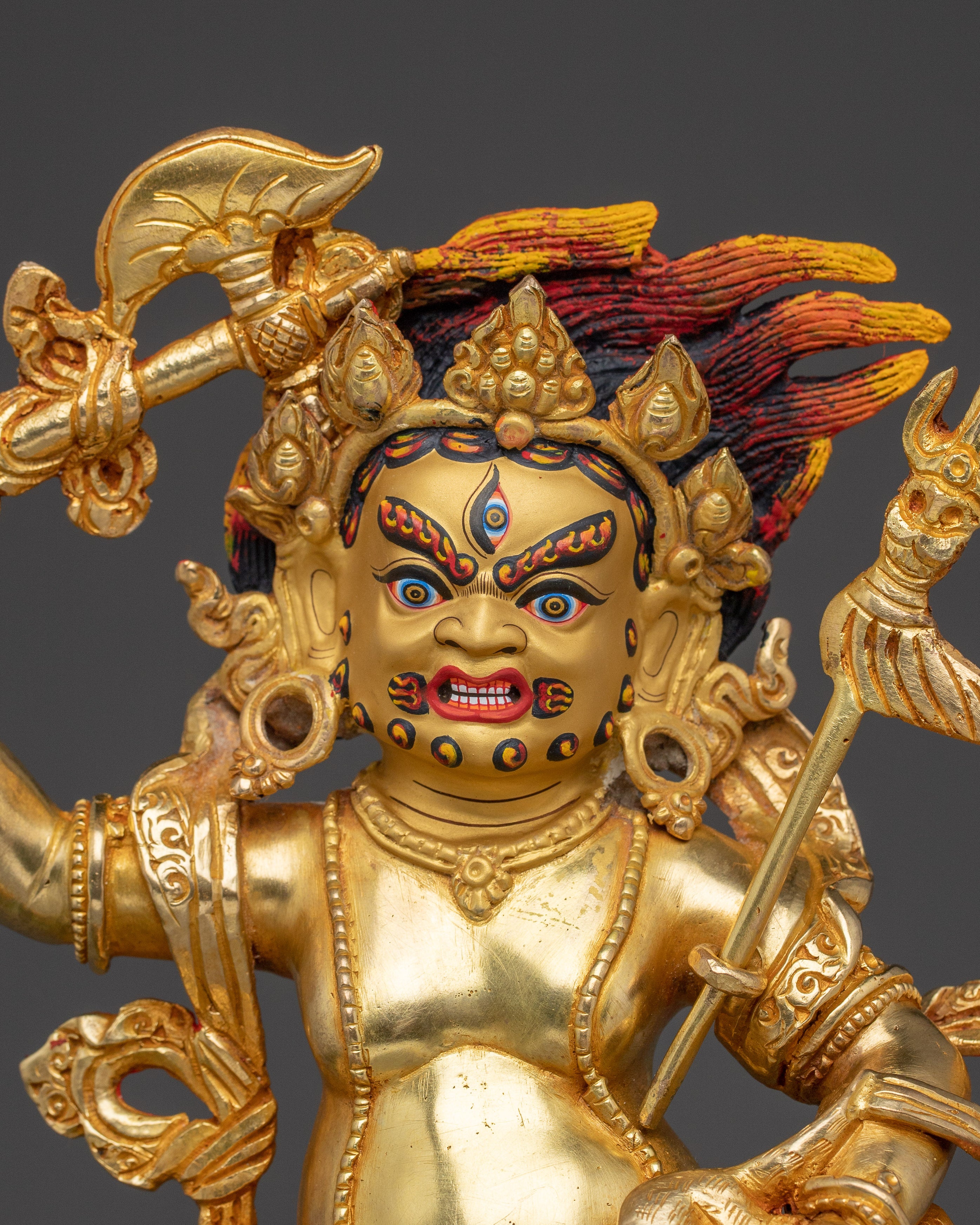 Handcrafted White Dzambhala Sculpture | Prosperity Deity