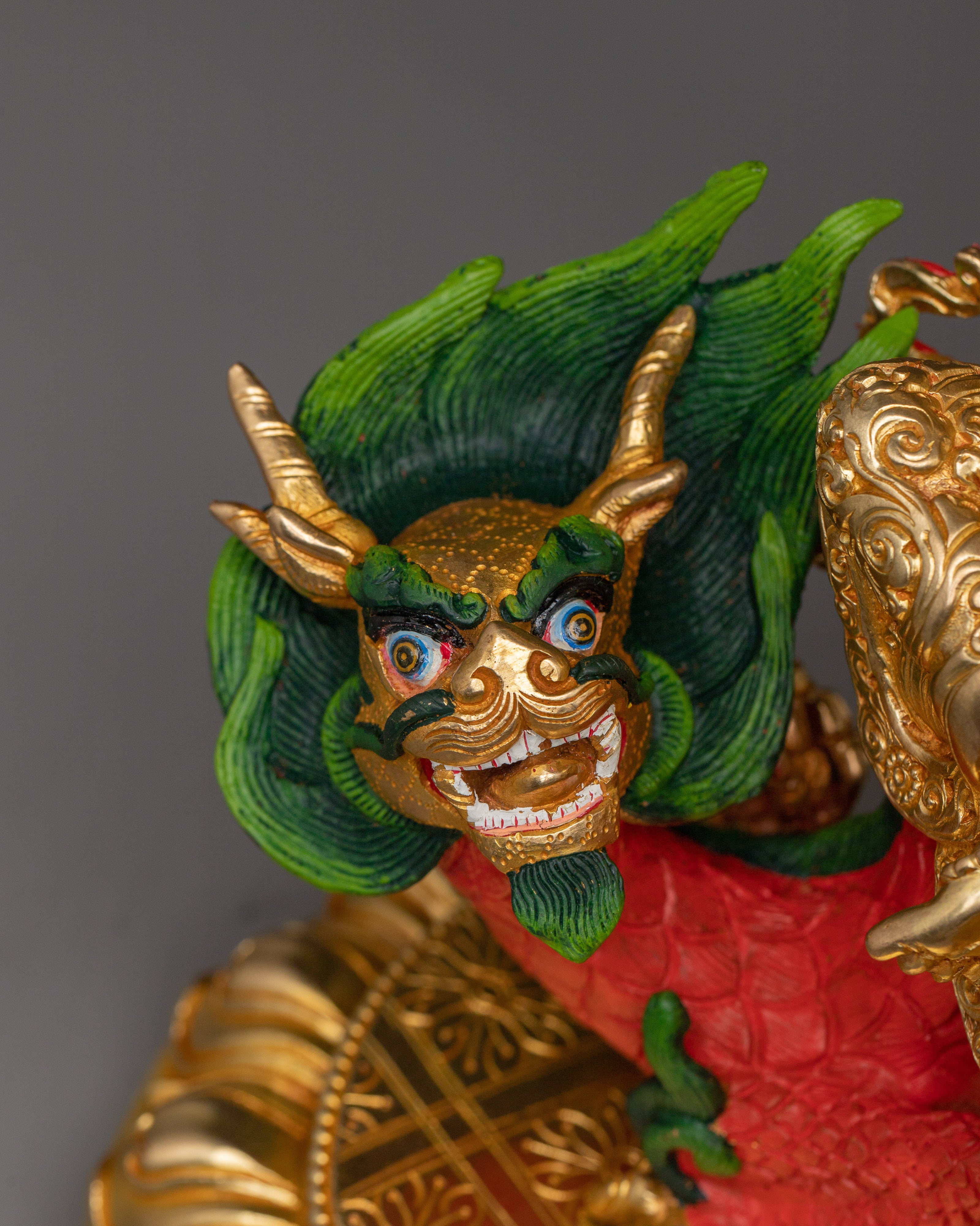 Handcrafted White Dzambhala Sculpture | Prosperity Deity