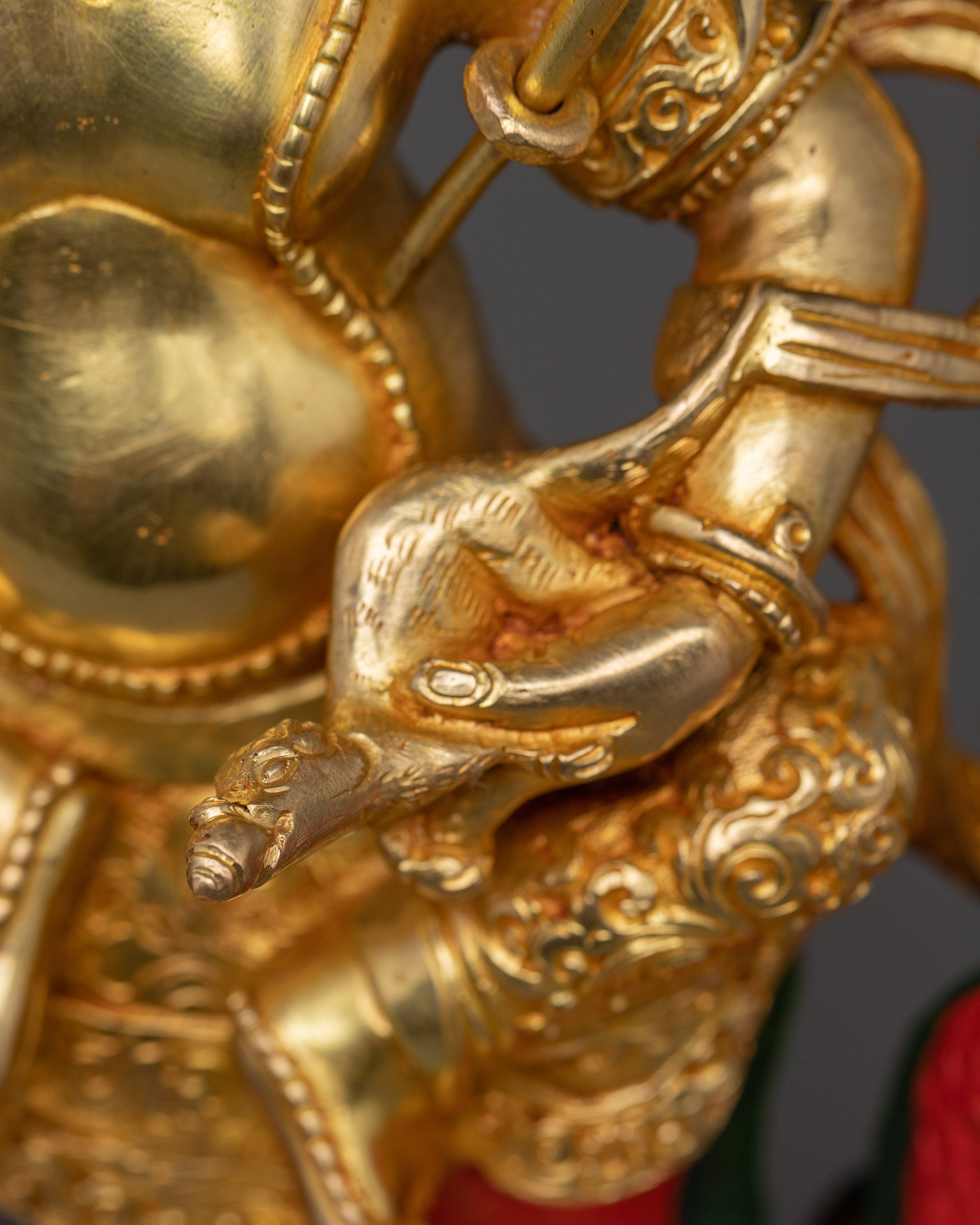 Handcrafted White Dzambhala Sculpture | Prosperity Deity