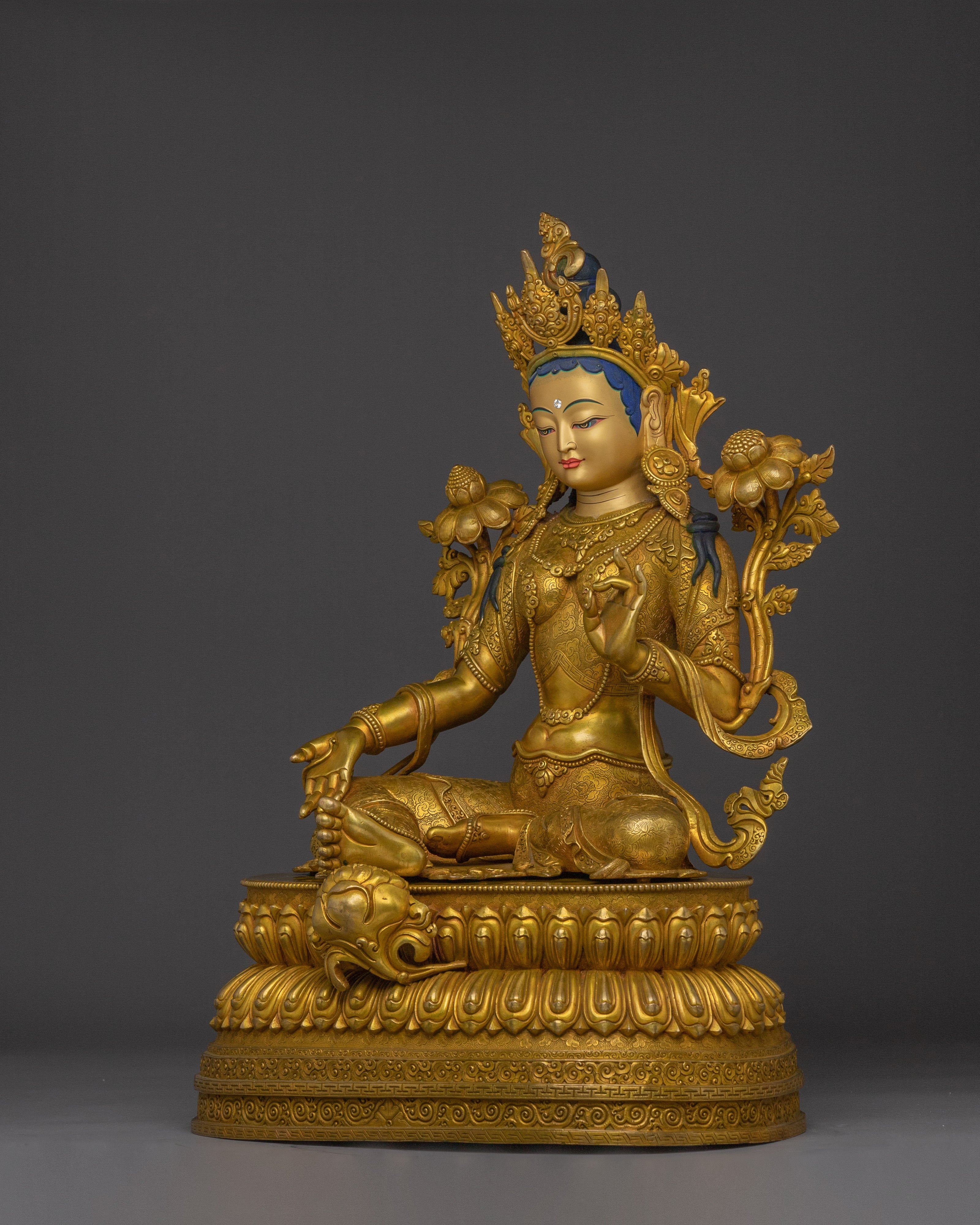 Nepalese Artwork of Green Tara | Divine Feminine Bodhisattva Figurine