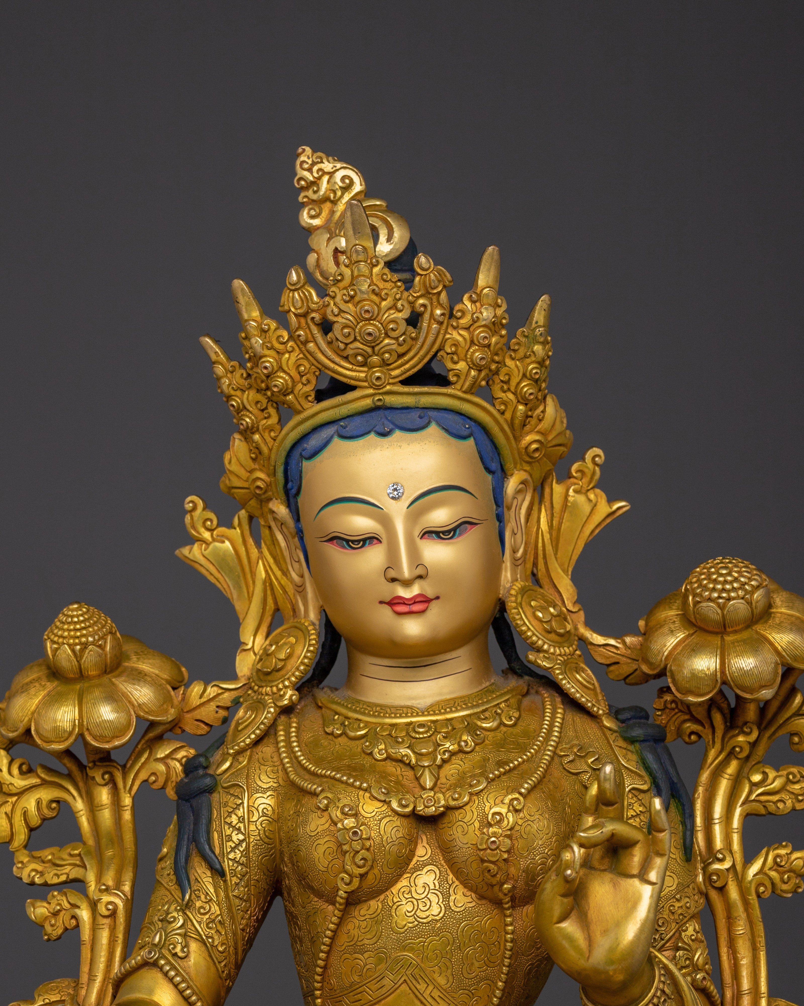 Nepalese Artwork of Green Tara | Divine Feminine Bodhisattva Figurine