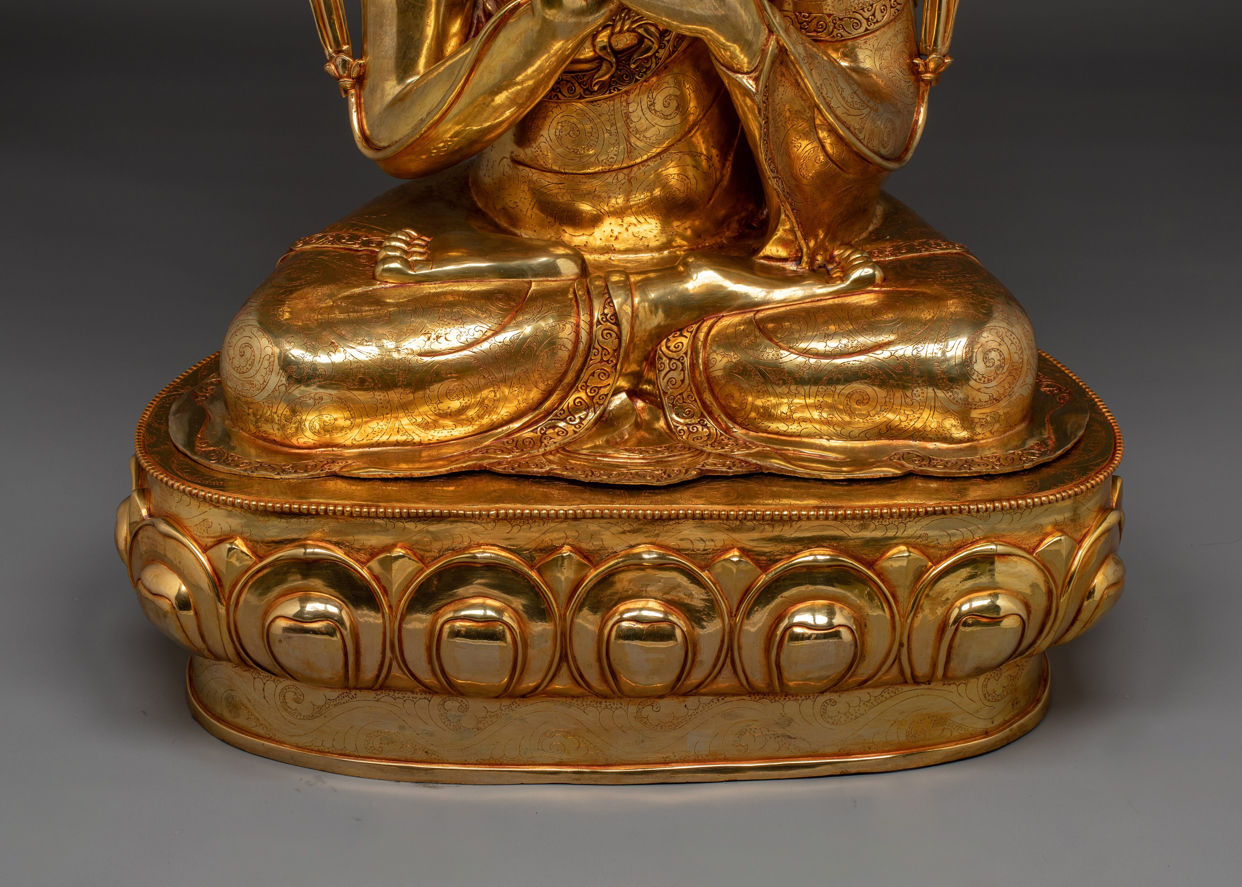 Golden Tshongkhapa Statue | Losang Drakpa - Philosopher and Tantric Yogi