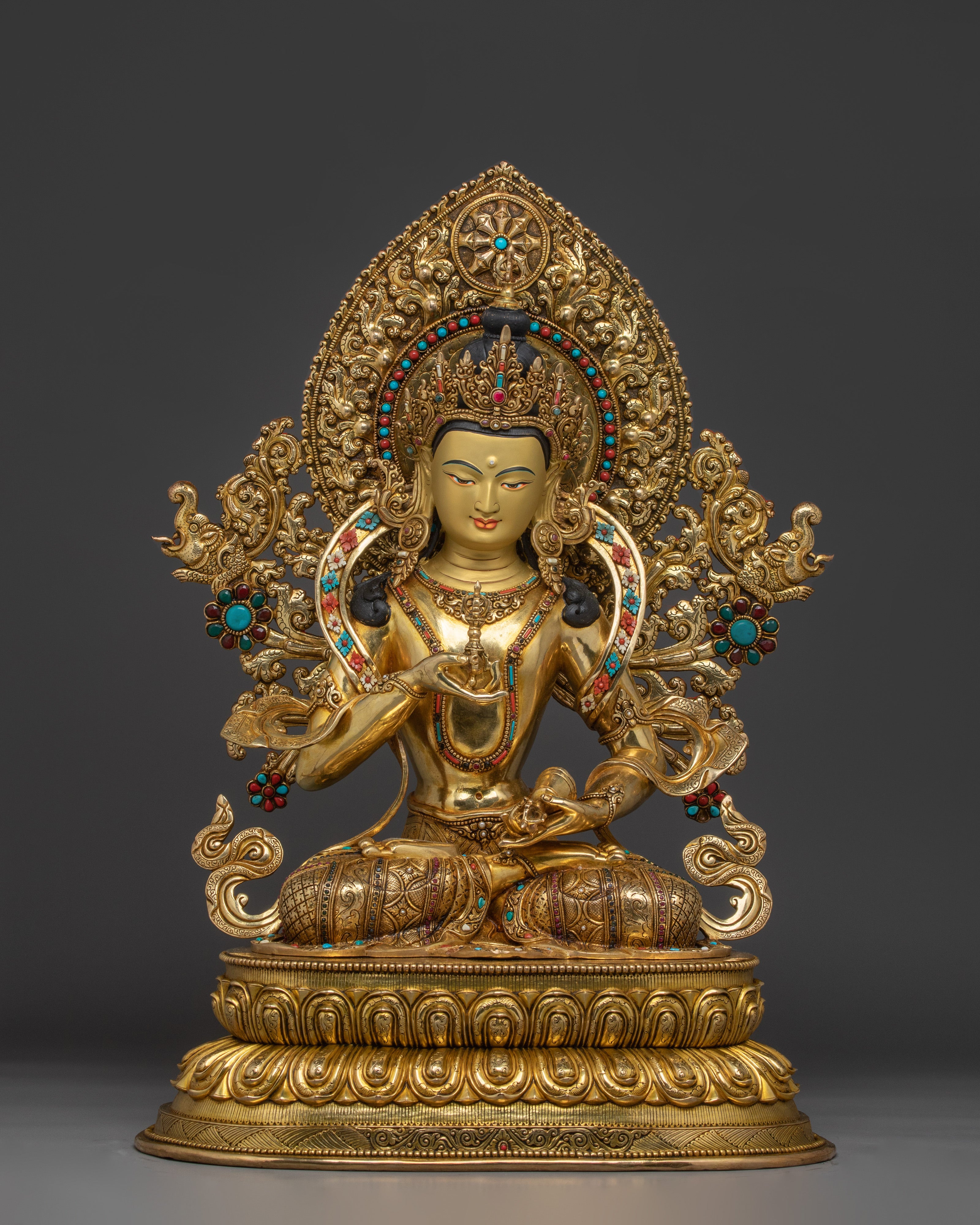 Enlightened Bodhisattva Statue Set | 24K Gold Gilded Copper Statues