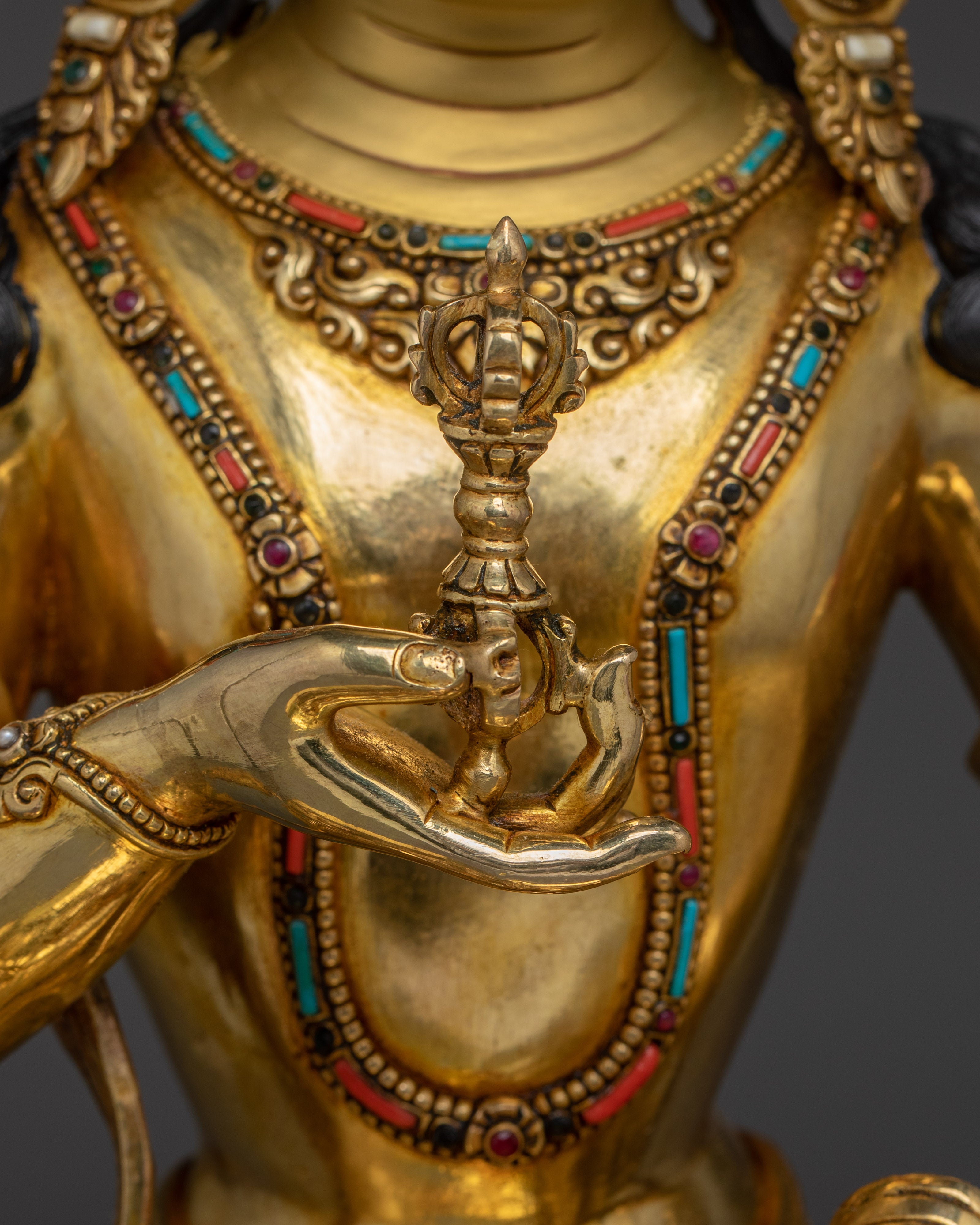 Enlightened Bodhisattva Statue Set | 24K Gold Gilded Copper Statues