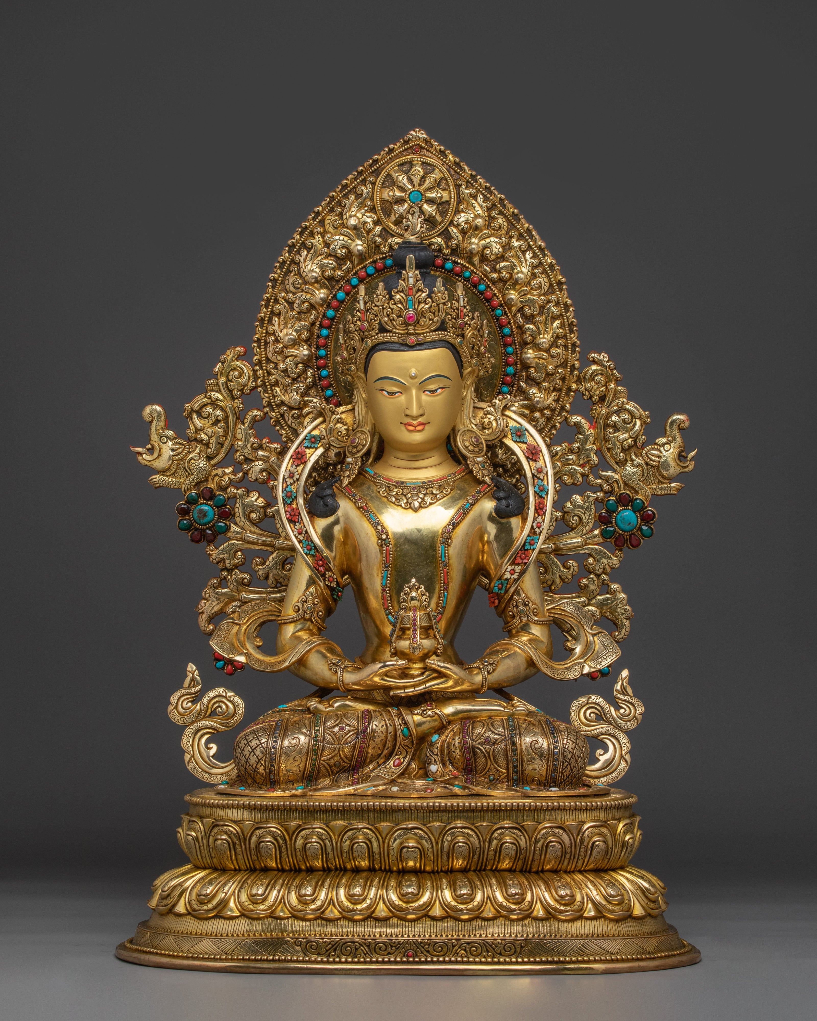 Enlightened Bodhisattva Statue Set | 24K Gold Gilded Copper Statues