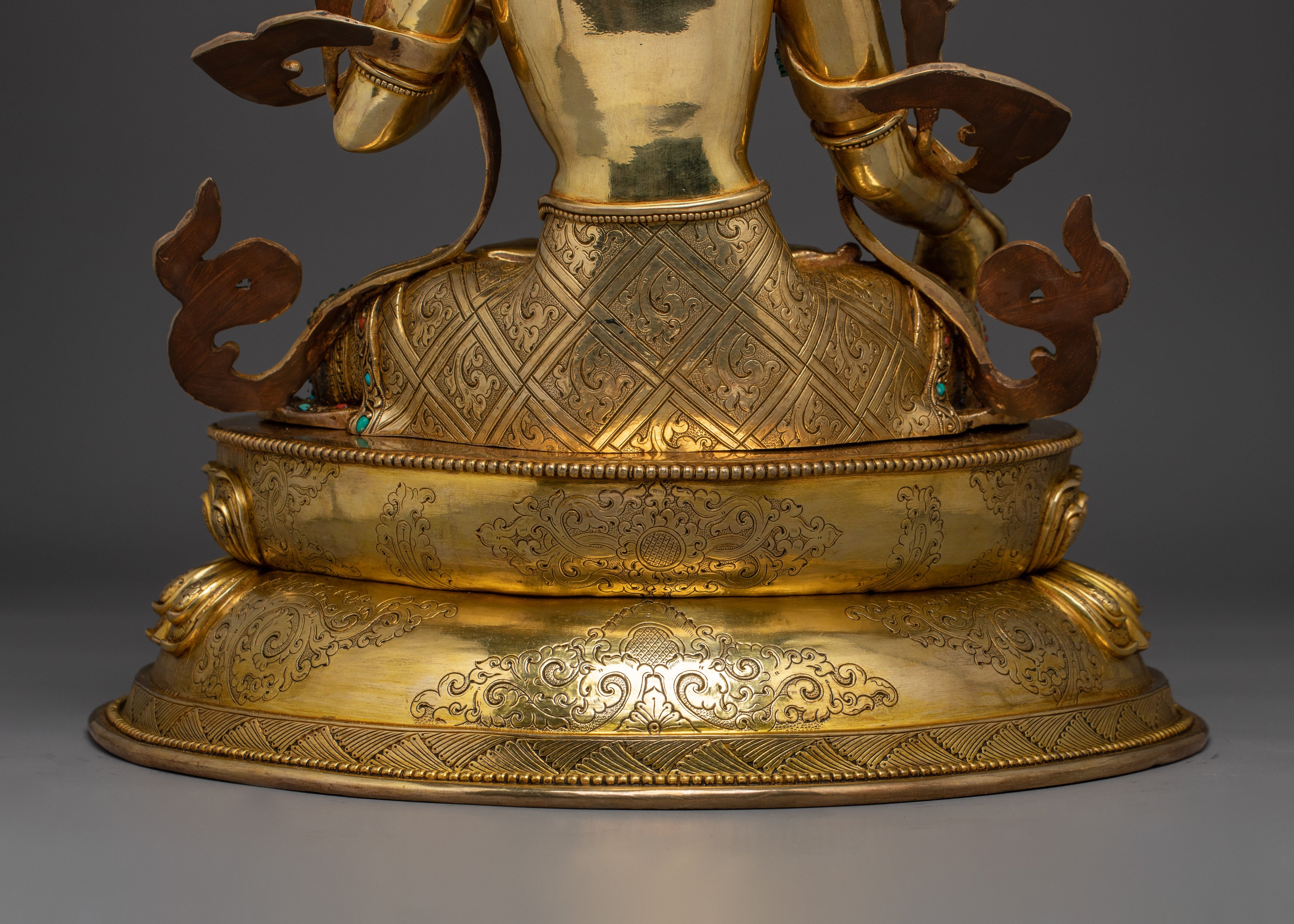 Enlightened Bodhisattva Statue Set | 24K Gold Gilded Copper Statues