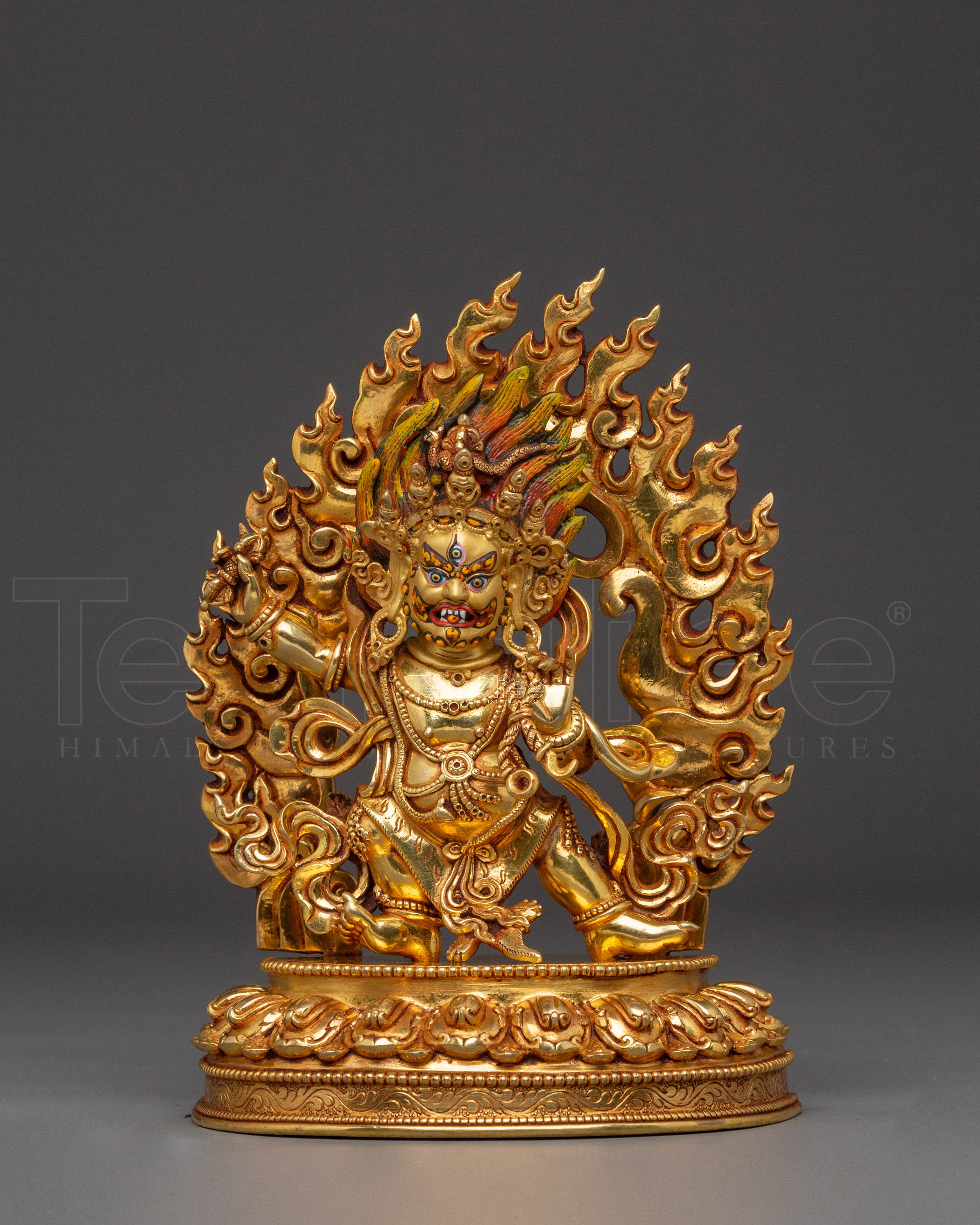 Gold Gilded Vajrapani Statue | Wrathful Bodhisattva