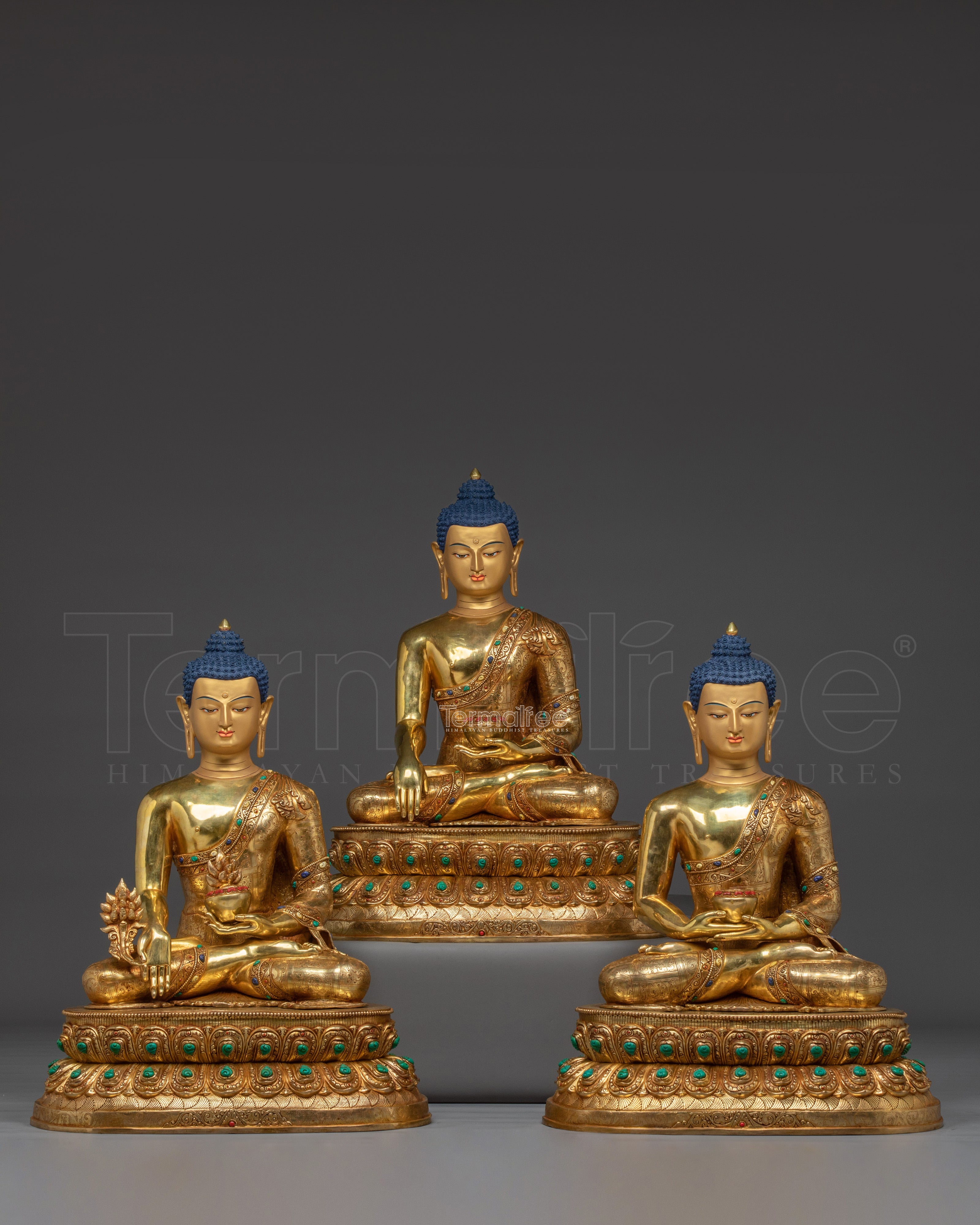 Handmade Three Buddhas Statue Set | Ideal Altar Display