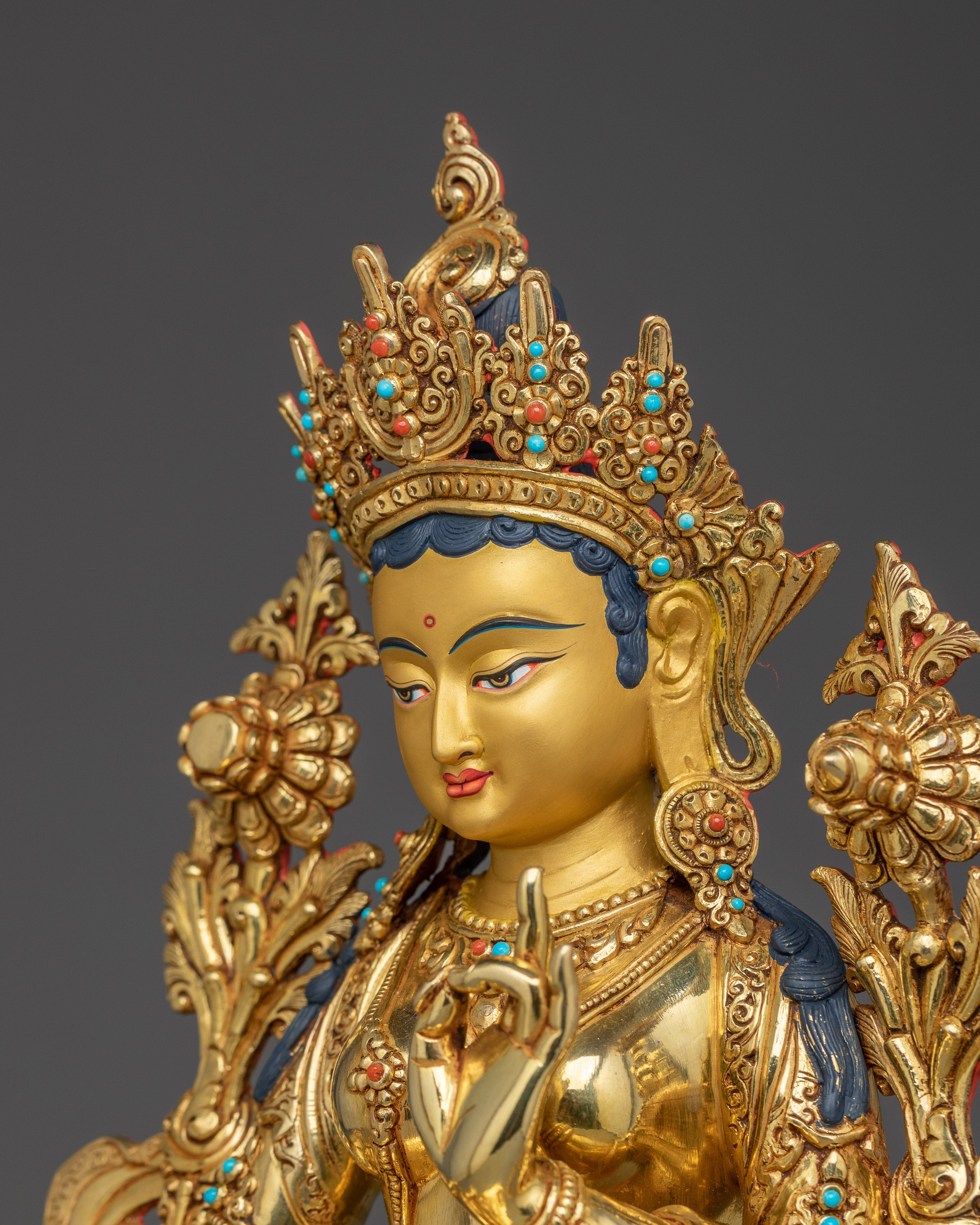 Compassionate Deity Shyama Tara Statue | Green Tara - Mother of All Buddhas