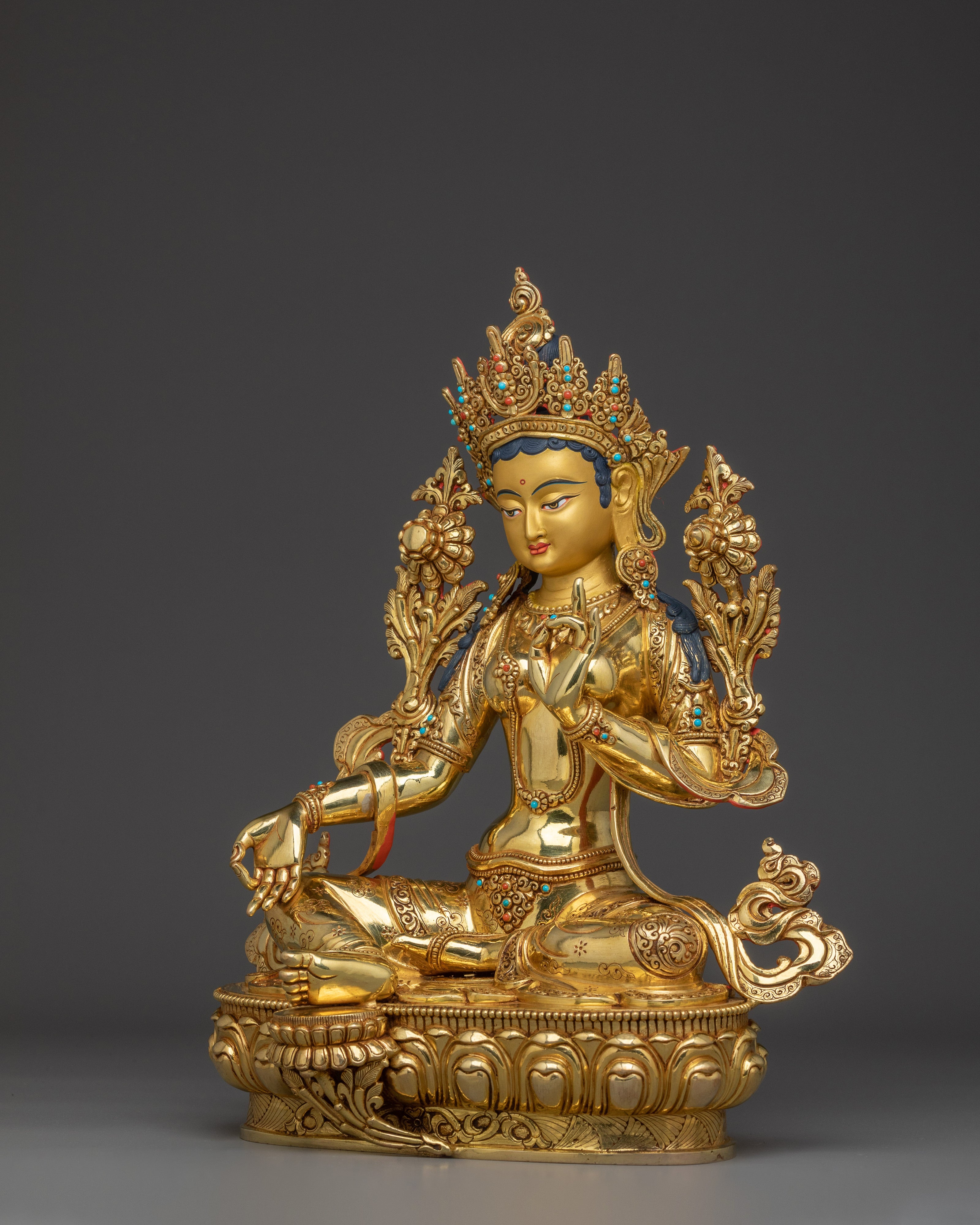 Compassionate Deity Shyama Tara Statue | Green Tara - Mother of All Buddhas