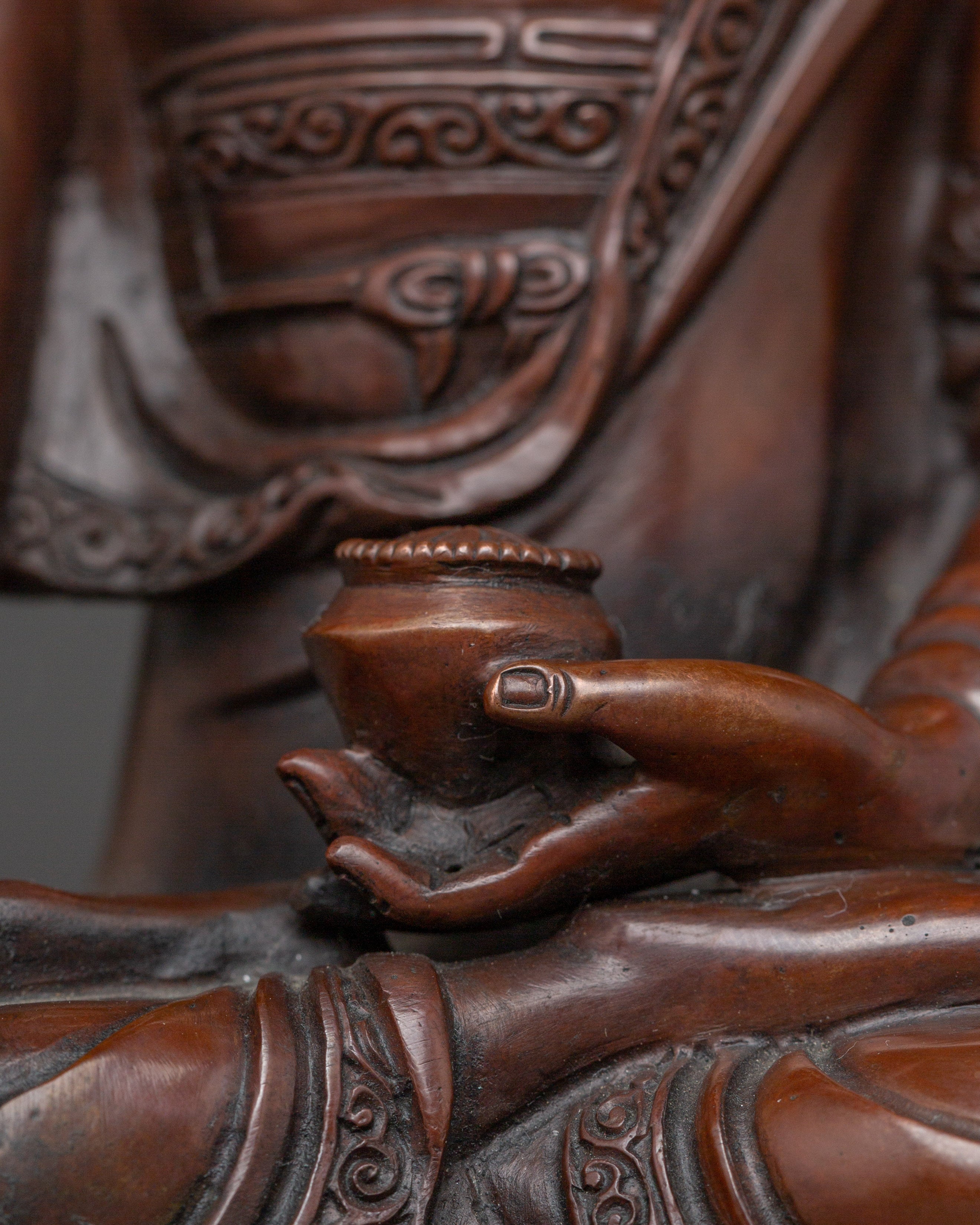 Jewel-born Buddha Ratnasambhara Statue | Oxidized Handcrafted Statue